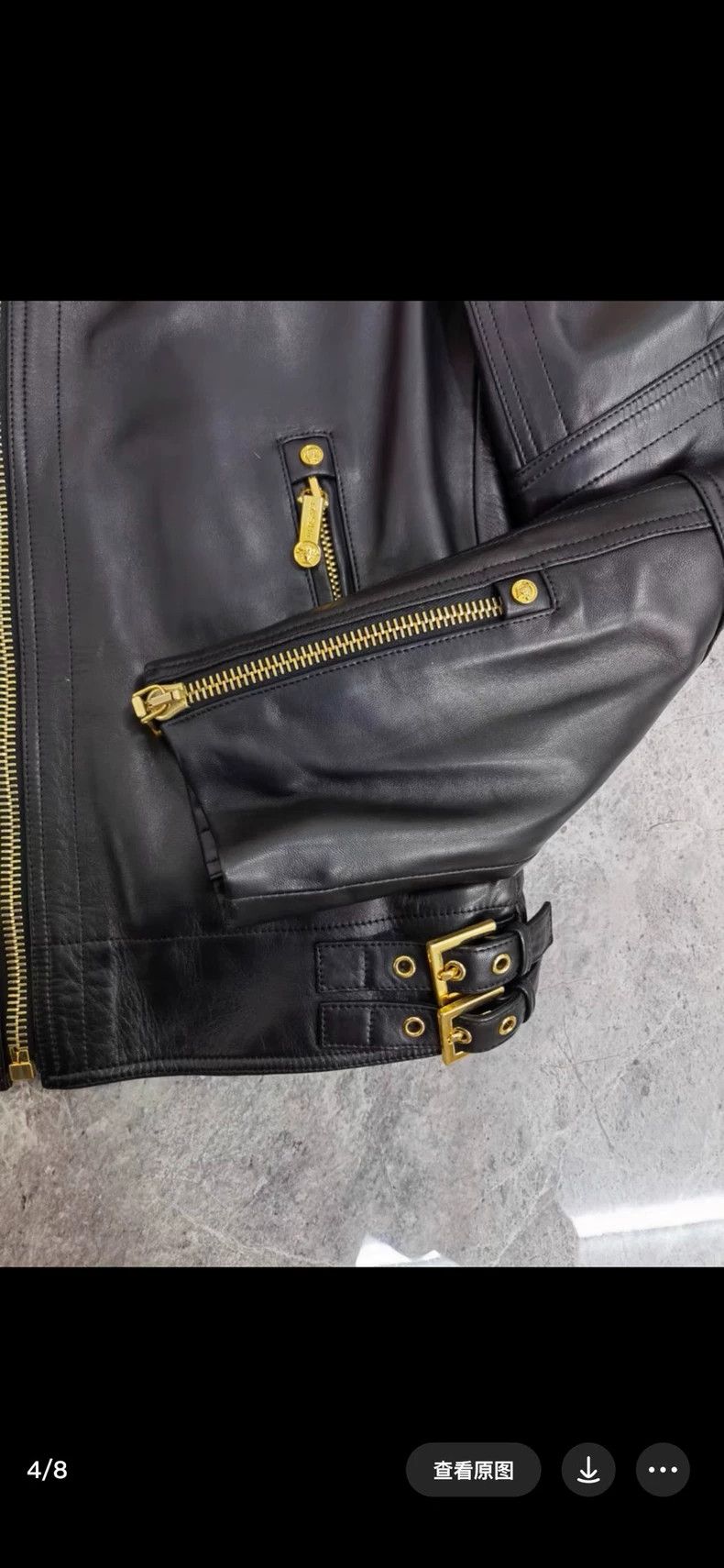 Versace Versace Padded locomotive leather jacket Size US S / EU 44-46 / 1 - 4 Thumbnail