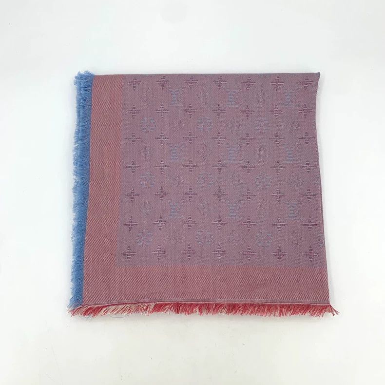 Louis Vuitton Pink Purple Logo Silk Scarf
