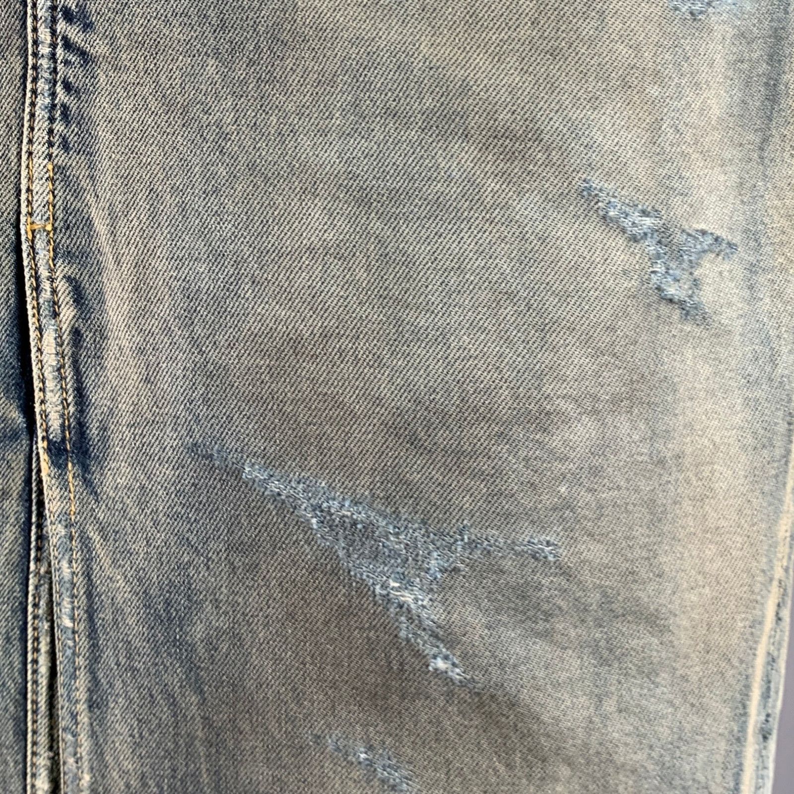 Balenciaga BALENCIAGA Size 2 Blue Mud Wash Cotton Denim Maxi Skirt Size 26" / US 2 / IT 38 - 9 Thumbnail
