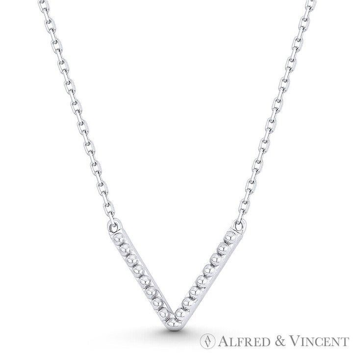 Other V-Bar Chevron Beaded Pendant & Chain Necklace Size ONE SIZE - 1 Preview