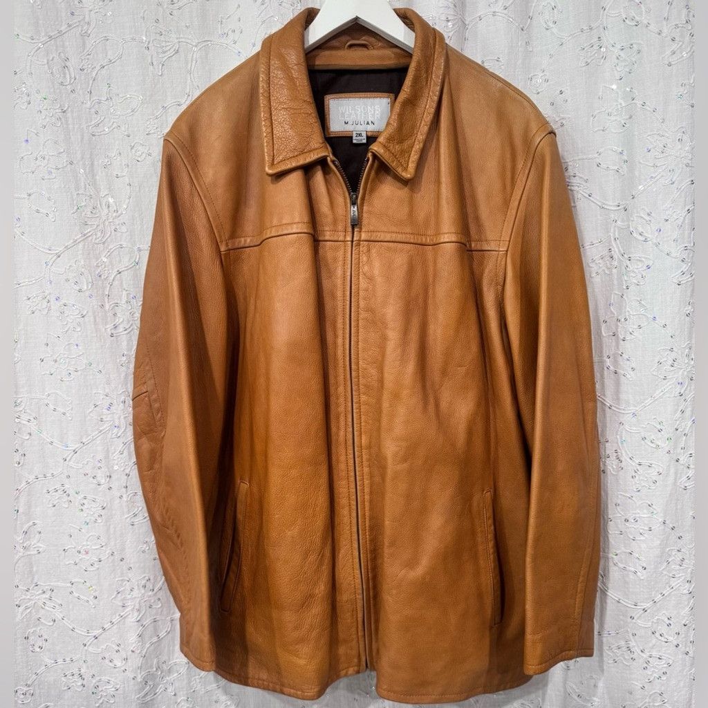 Wilsons Leather Vintage 1986 Wilson's Leather M. Julian Tan Jacket Men's 2XL Size US XXL / EU 58 / 5 - 1 Thumbnail