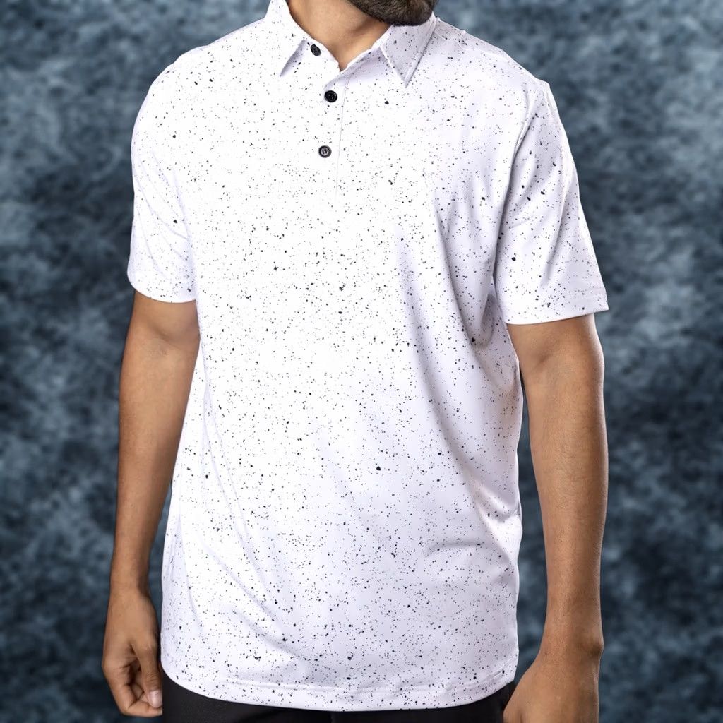 Vintage Swagger Sunday Swagger Golf Polo Mens 4XL Dawn Ink Splatter Performance AOP Print Shirt Polo Shirt All Over Print Golf Signature Polo Mens 4XL White Size US XXL / EU 58 / 5 - 1 Thumbnail