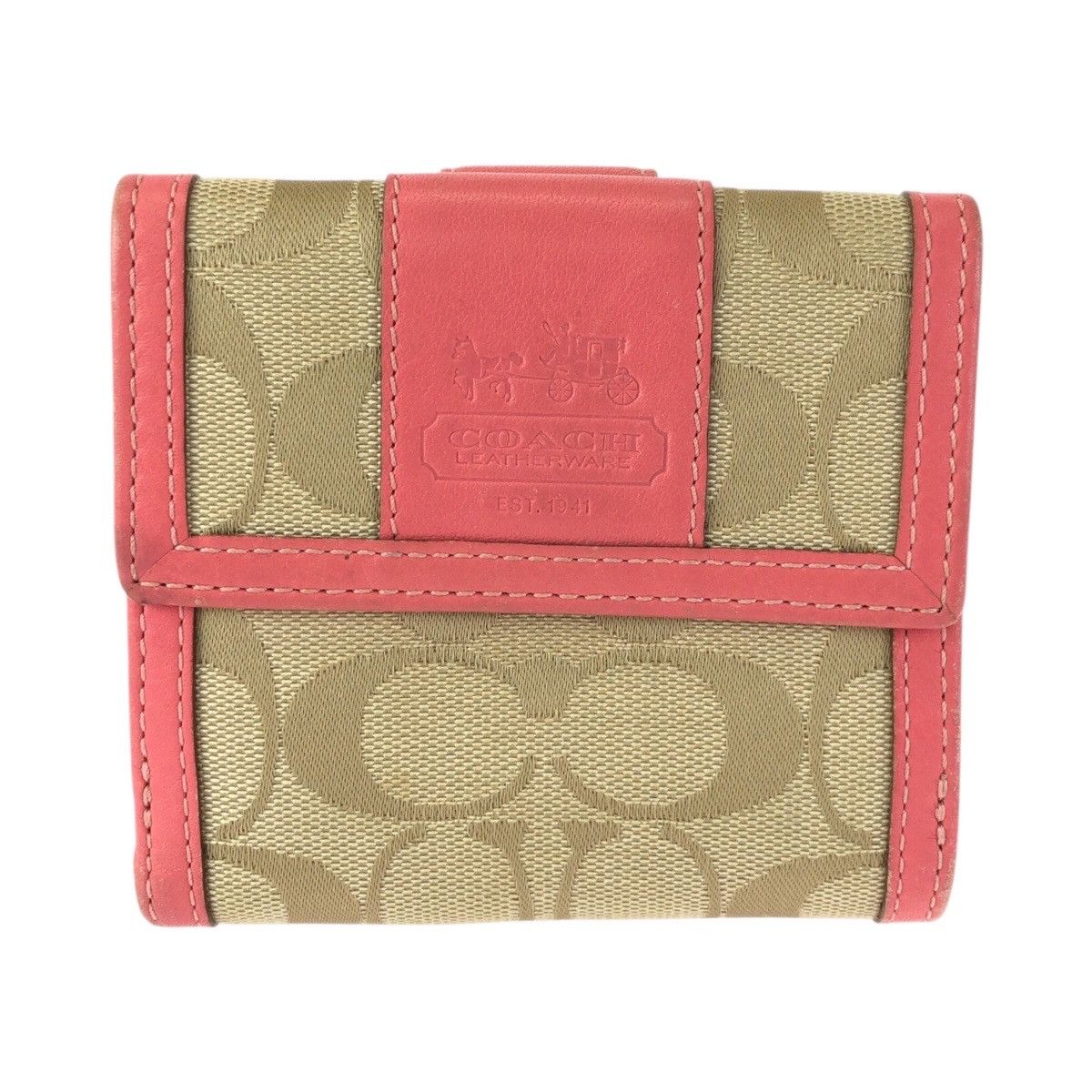 Coach Coach COACH Signature Canvas Leather Wallet Textile Short Wallet DUTY FREE for USA Size ONE SIZE - 1 Thumbnail