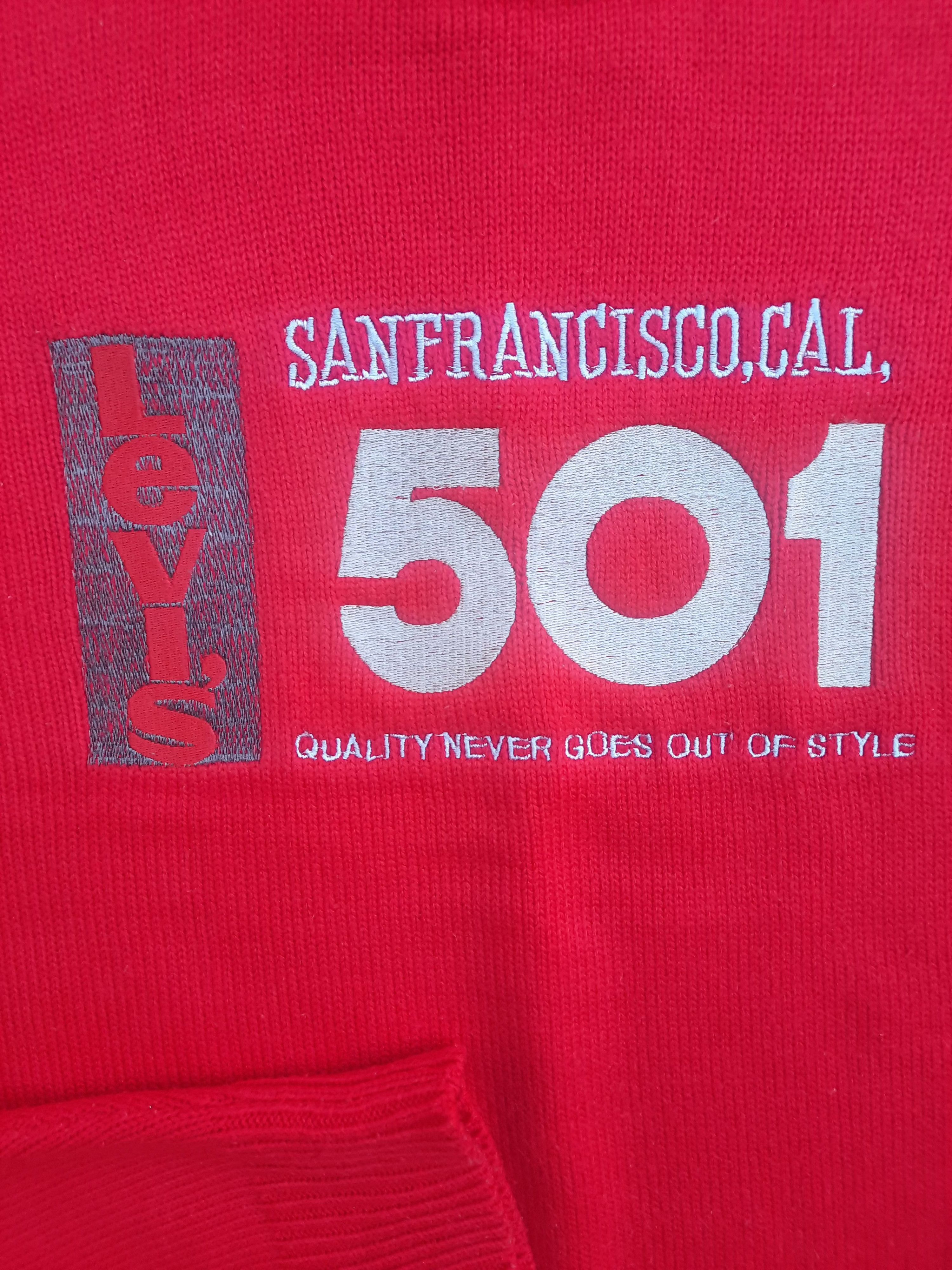 Levi's Vintage Clothing Rare Levi’s 501 Logo Red Knit Sweater Pullover Y2K Size US XL / EU 56 / 4 - 4 Thumbnail