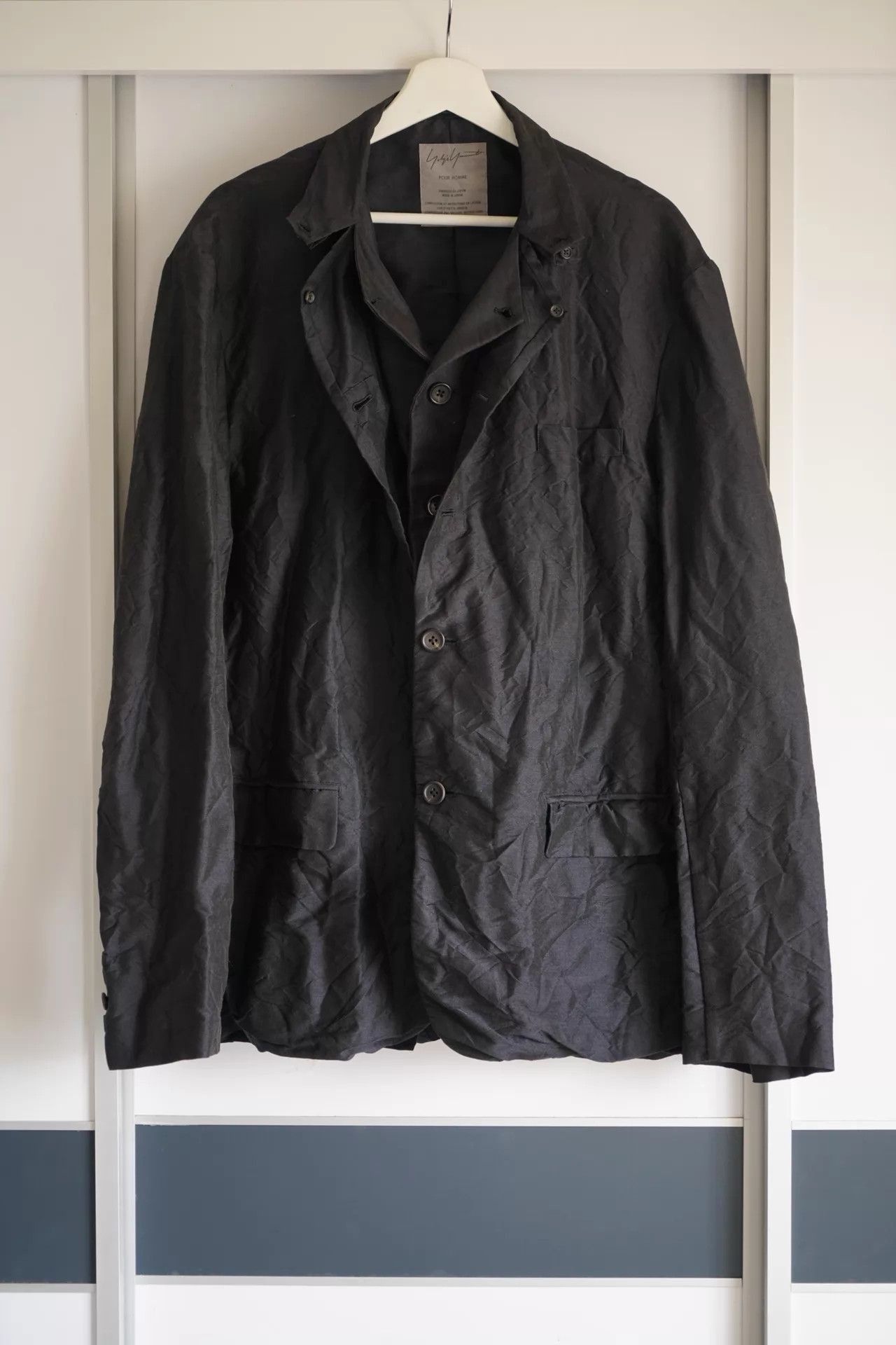 Yohji Yamamoto Black Textured Light Jacket Size L Size US L / EU 52-54 / 3 - 1 Thumbnail