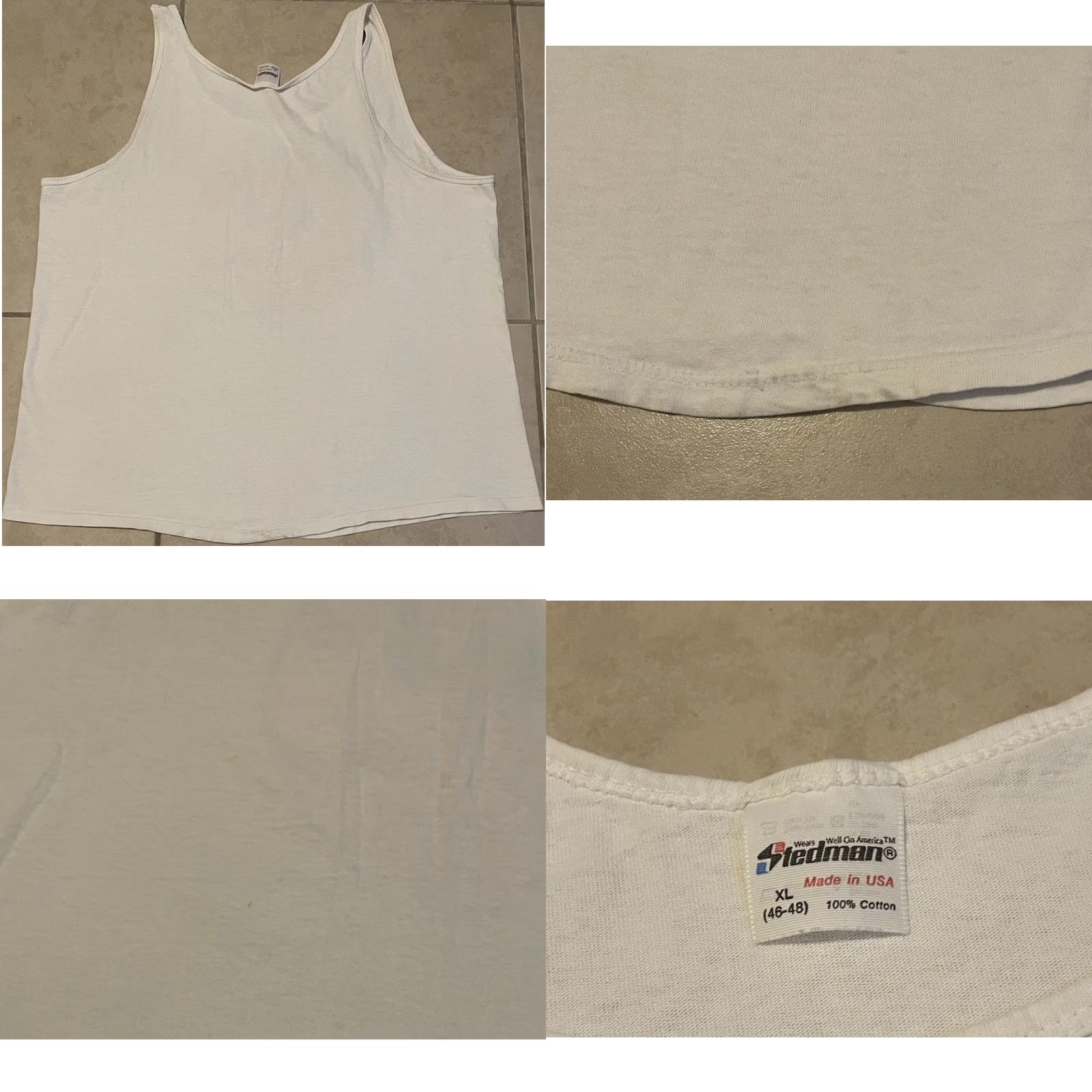 Vintage VINTAGE Smiley Face Faded Tank Top Shirt M White USA Surf 80s 90s Grunge Vaporwave Mens Size US M / EU 48-50 / 2 - 8 Thumbnail