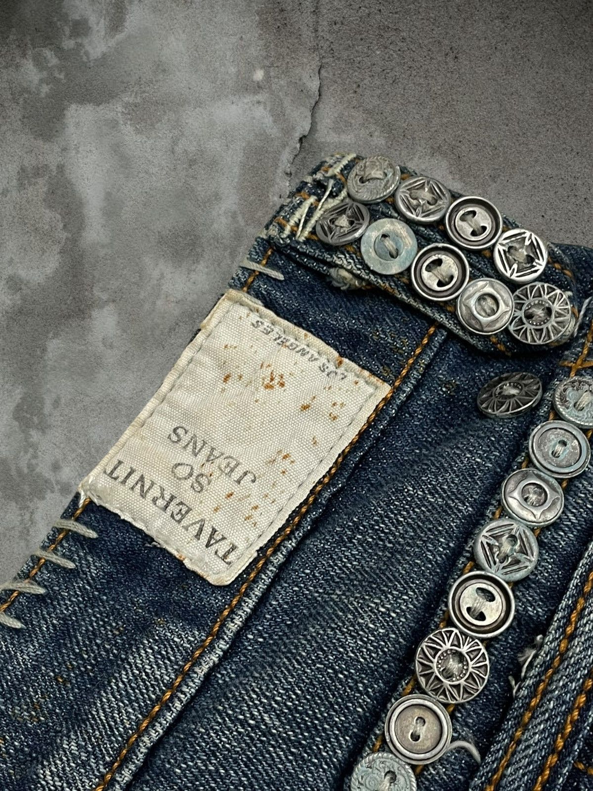 Designer Vintage Rare Og Designer Taverniti Scar Stitch Metal Denim Size US 28 / EU 44 - 19 Thumbnail