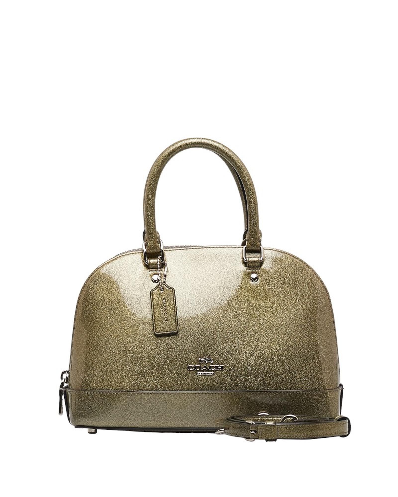 image of Coach Patent Gold Dome Satchel Bag, Women's