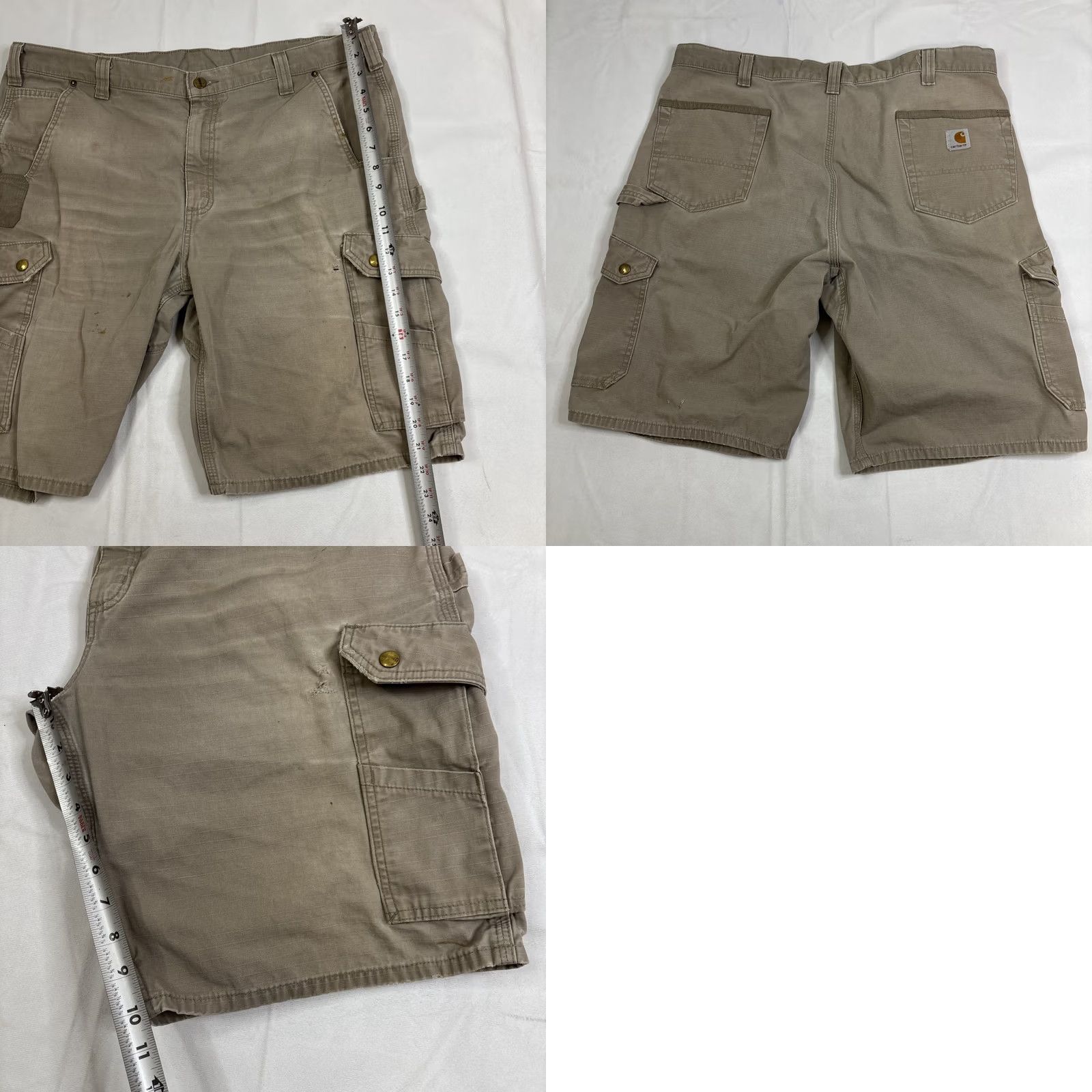 Carhartt Carhartt Cargo Shorts B357 DES Distressed Men Size 40 Relaxed Fit Ripstop Beige Cargo Work Shorts Mens Size US 40 / EU 56 - 8 Thumbnail