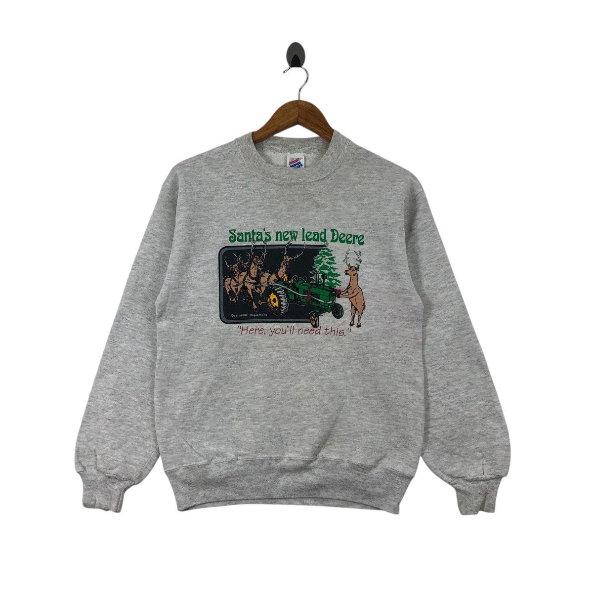 Vintage Vintage 90s Santa’s New Lead Deere Sweatshirt Big Logo Size US S / EU 44-46 / 1 - 1 Thumbnail