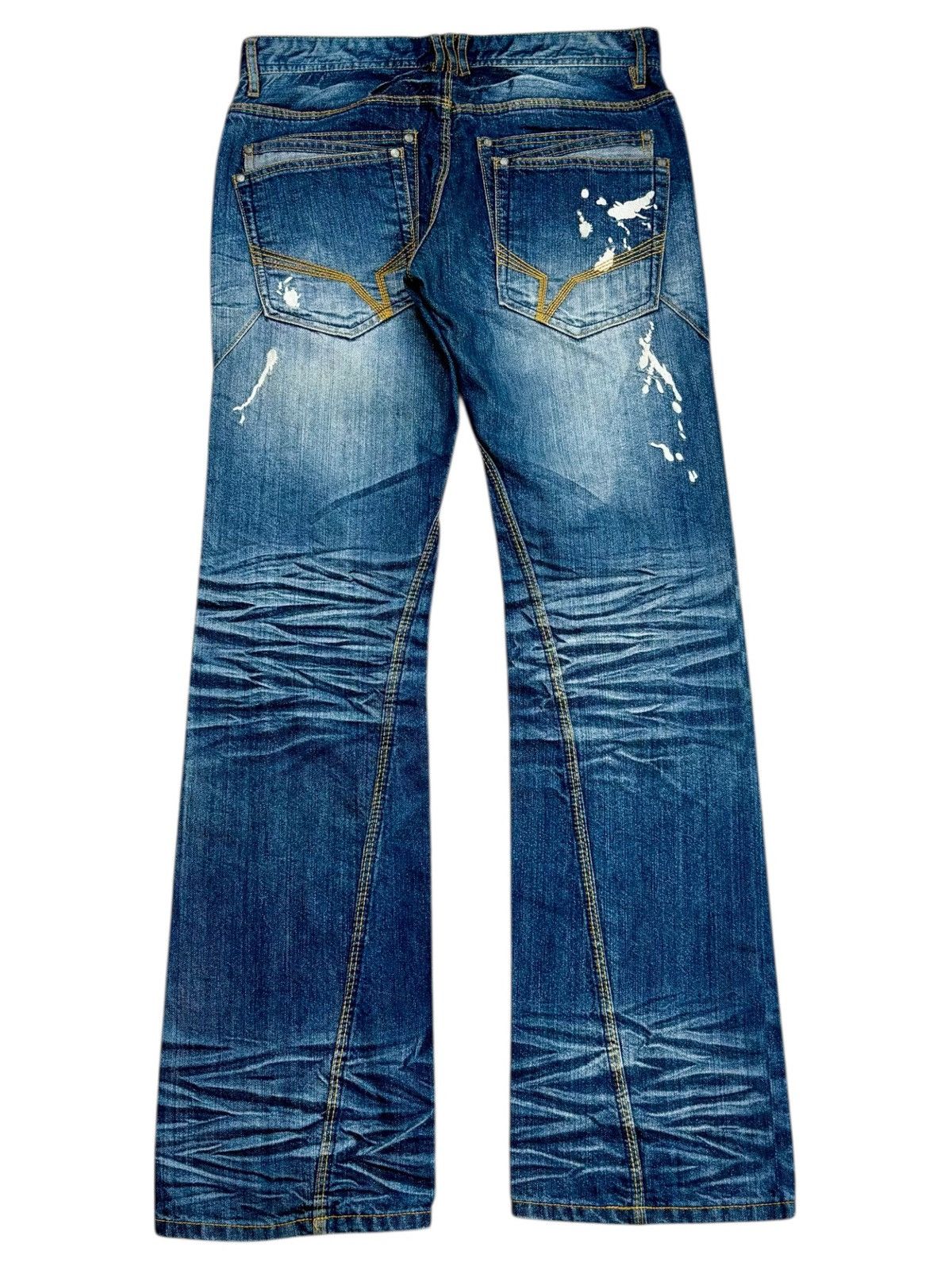 Isamu Katayama Backlash 2000s Hideway Nicole - Flared Whisker Denim Pants Size US 29 - 2 Thumbnail