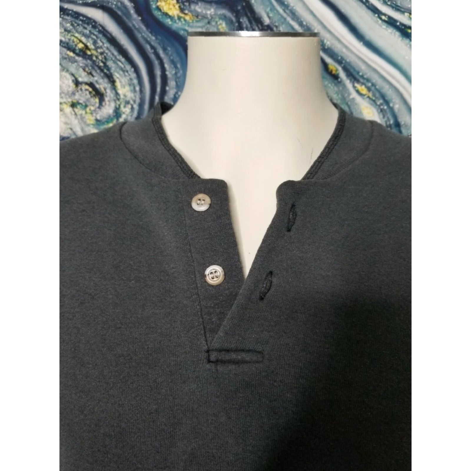 Lee VINTAGE 90s Mens L Lee Heavyweight Double Button Crew Neck Sweatshirt USA Made Size US L / EU 52-54 / 3 - 2 Thumbnail