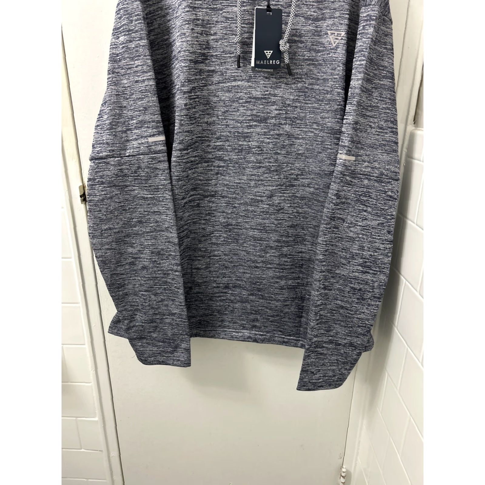 Vintage Maelreg Performance Hoodie Mens XL Blue Pullover Long Sleeve Reflective Accent Sports Golf Lightweight Set Athletic Fit Size US XL / EU 56 / 4 - 3 Thumbnail