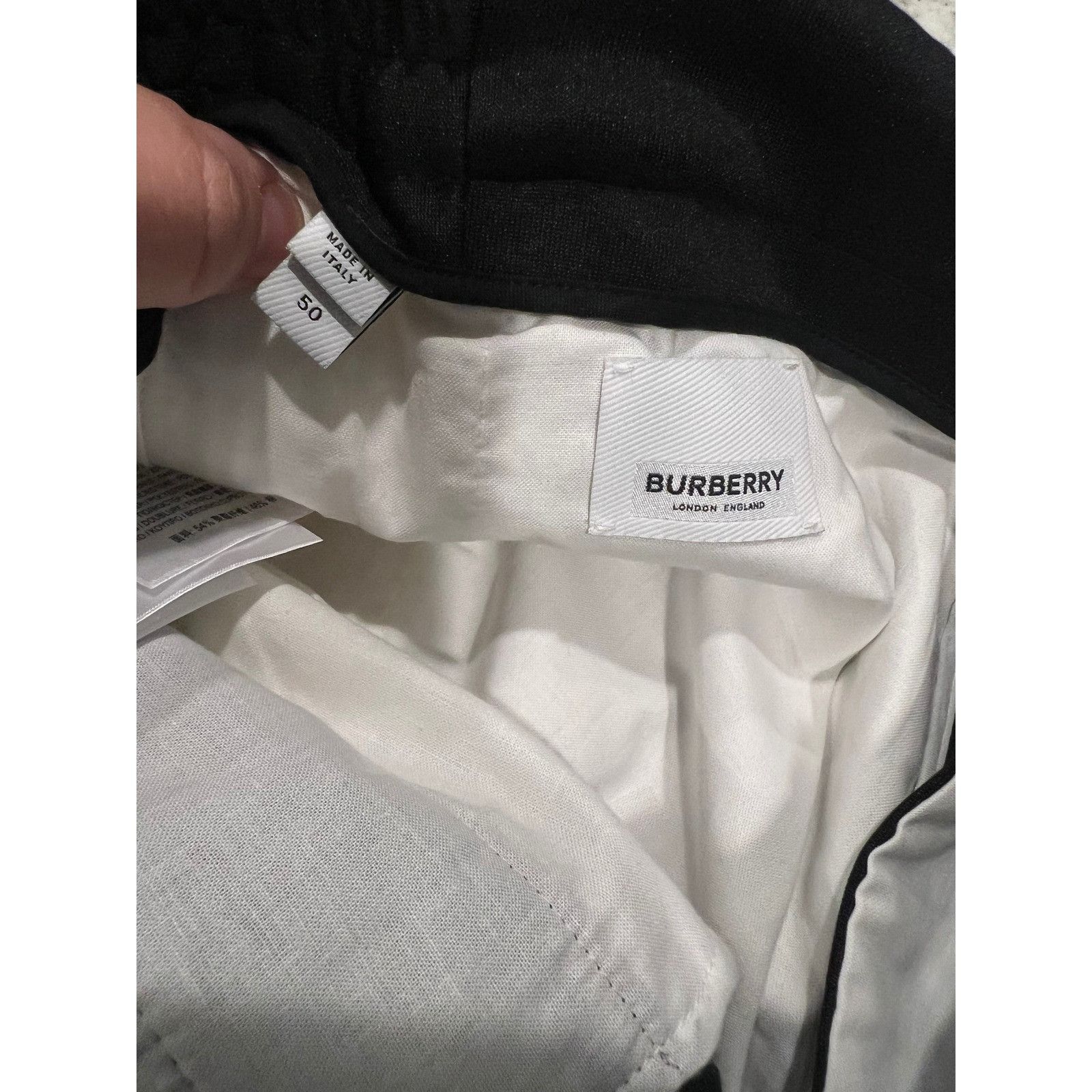 Burberry Burberry Mens Trousers Black White Red Side Mesh Stripe Pant Size US 34 / EU 50 - 11 Thumbnail