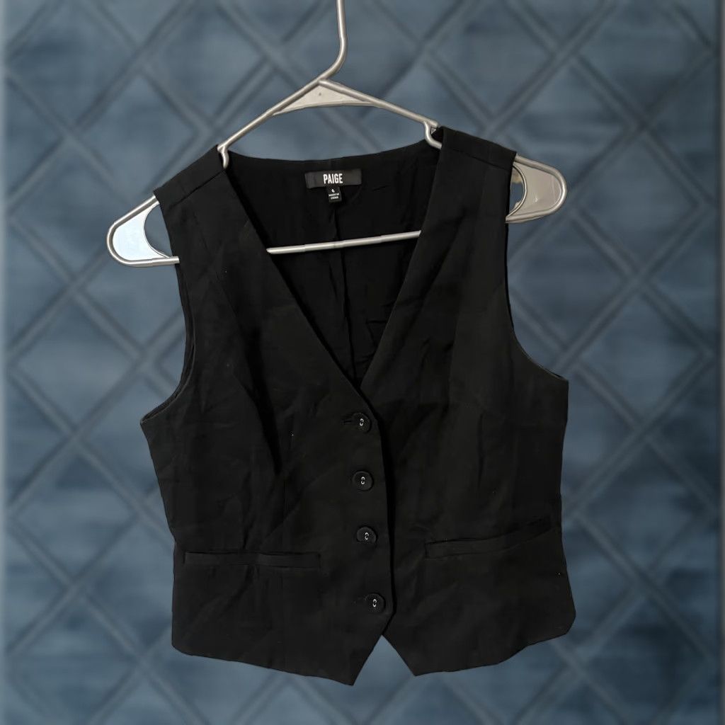 Paige Paige Womens Vest Black Iris Size 4 Lyocell Women Vest 4 Black Paige Iris Vest Womens Clothing Basic Jacket Ladies 4 Black Size S / US 4 / IT 40 - 1 Thumbnail
