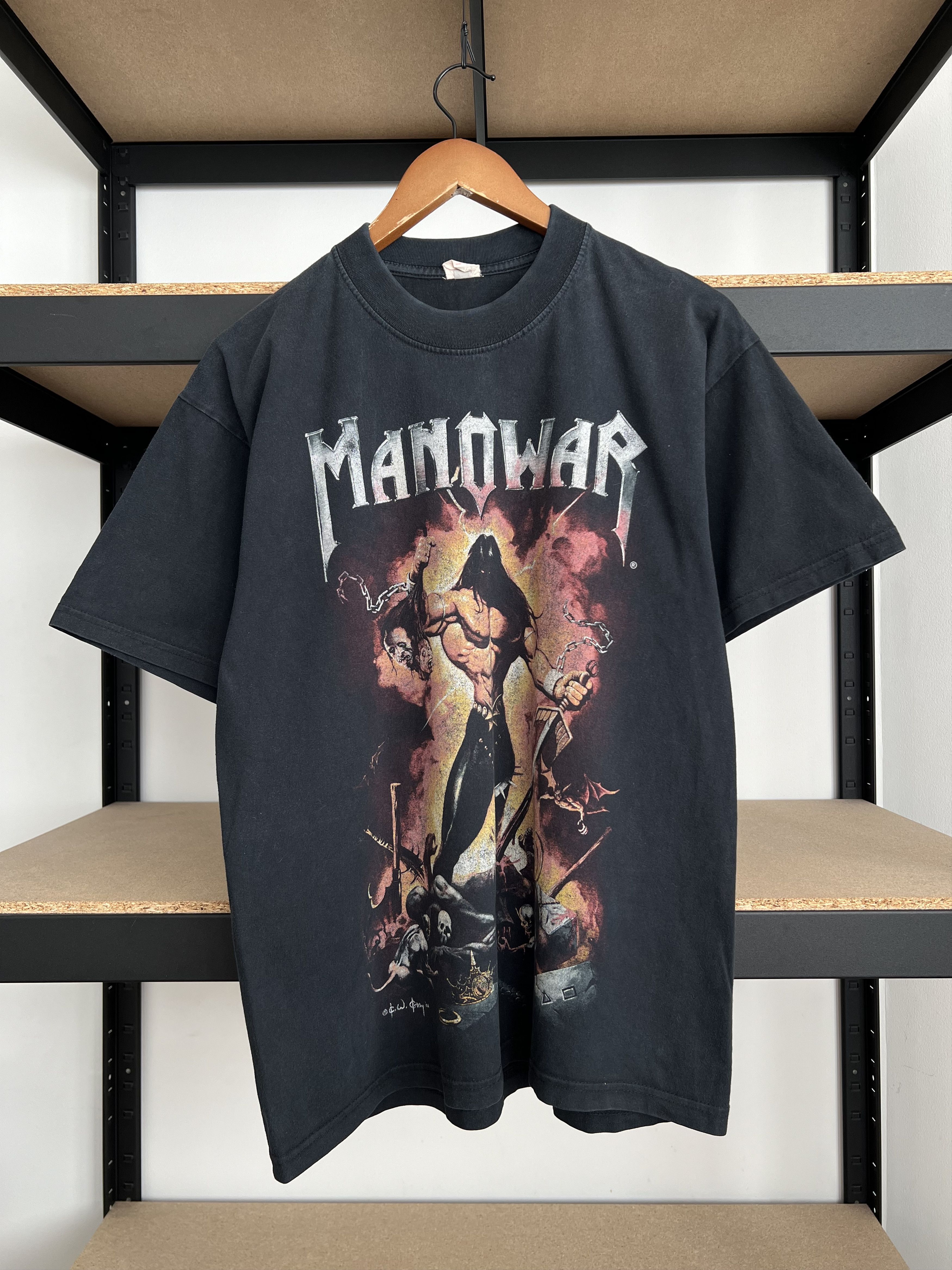 Band Tees Vintage 2002 Manowar Warriors of the World Tour T-shirt Size US L / EU 52-54 / 3 - 1 Thumbnail