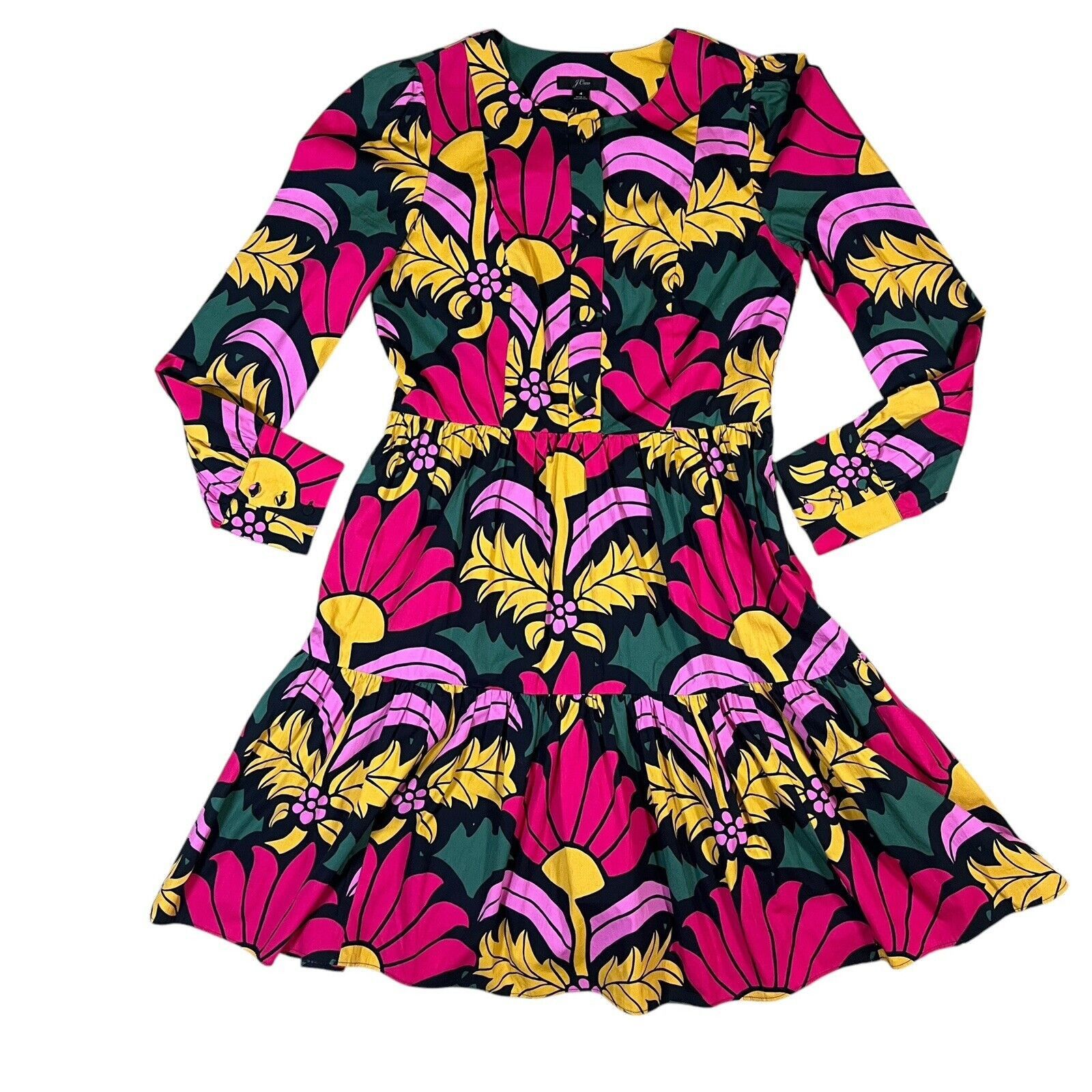 J.Crew J.CREW Pink Floral Ratti Grandi Fiori Short Dress Size 4 Size S / US 4 / IT 40 - 6 Thumbnail