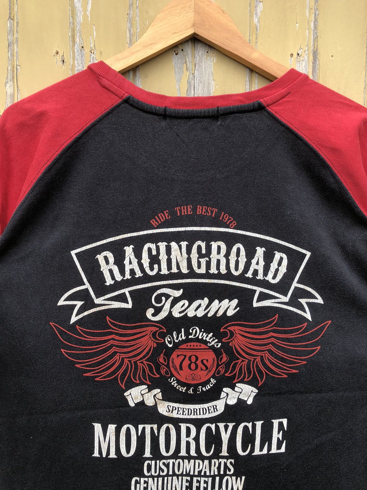 Harley Davidson × Japanese Brand × Vintage Vintage Thruxton Racingroad Motorcycle Team Old Dirty Tee Size US L / EU 52-54 / 3 - 4 Thumbnail
