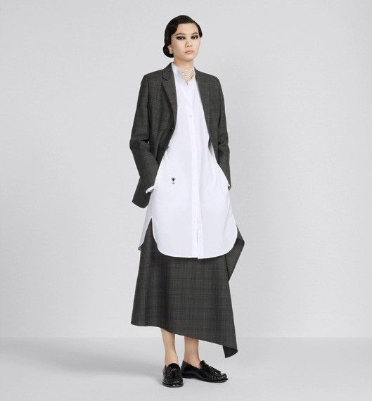 Dior o1w1db10824 Mid-Length Draped Skirt in Gray Size 25" / US 0 / IT 36 - 4 Thumbnail