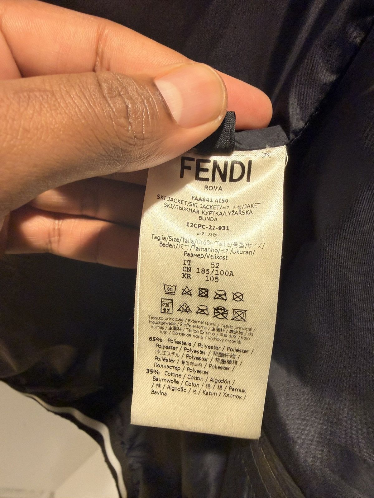 Fendi Fendi FF Monogram Puffer Jacket w/ Fur Hood – Size 52 (L) Size US L / EU 52-54 / 3 - 4 Thumbnail