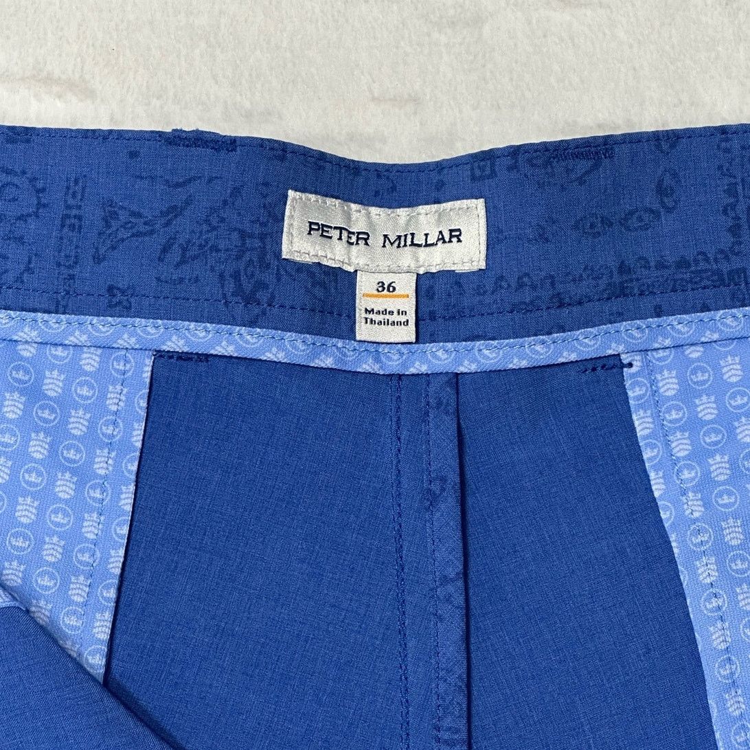 Peter Millar Peter Millar CS Men’s 36 Blue Bandana Quick Dry Golf Shorts Size US 36 / EU 52 - 6 Thumbnail