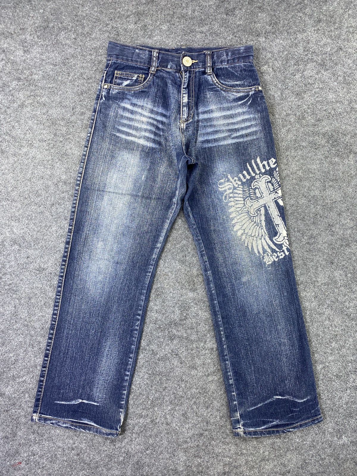 Japanese Brand × Jean Flag Stone Blue Wash Jeans - J982 Size US 27 - 1 Thumbnail
