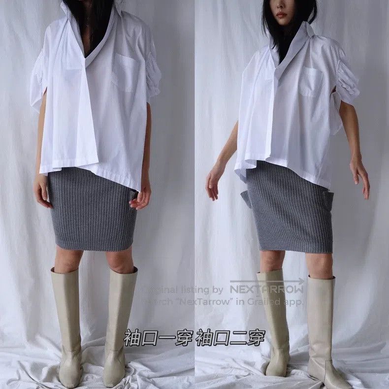 Junya Watanabe Junya Watanabe Deconstructed floral sleeve white blouse Size XS / US 0-2 / IT 36-38 - 2 Thumbnail