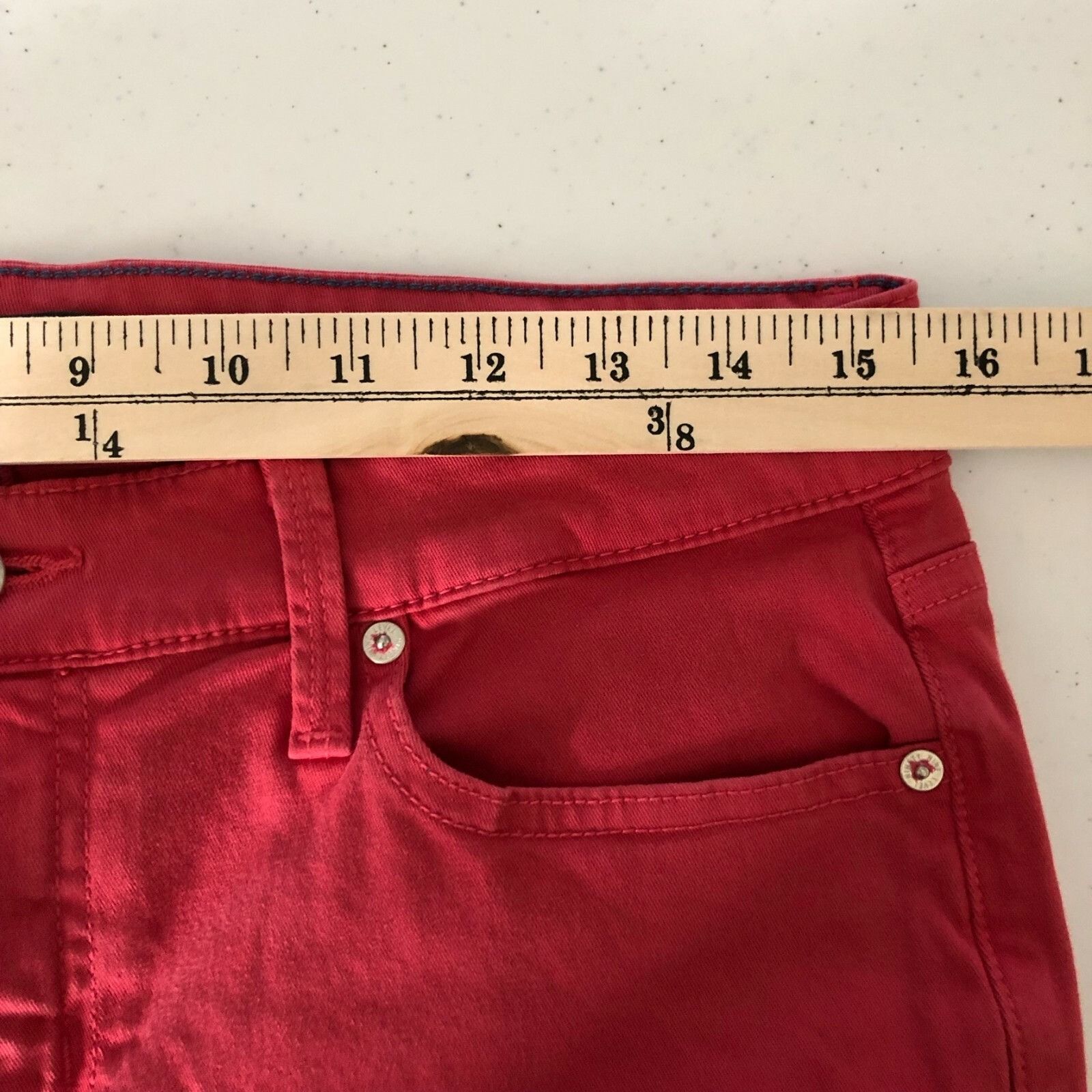 Other Level 99 Womens Jeans Lily Skinny Straight Red Pink Stretch Size 30" / US 8 / IT 44 - 6 Thumbnail
