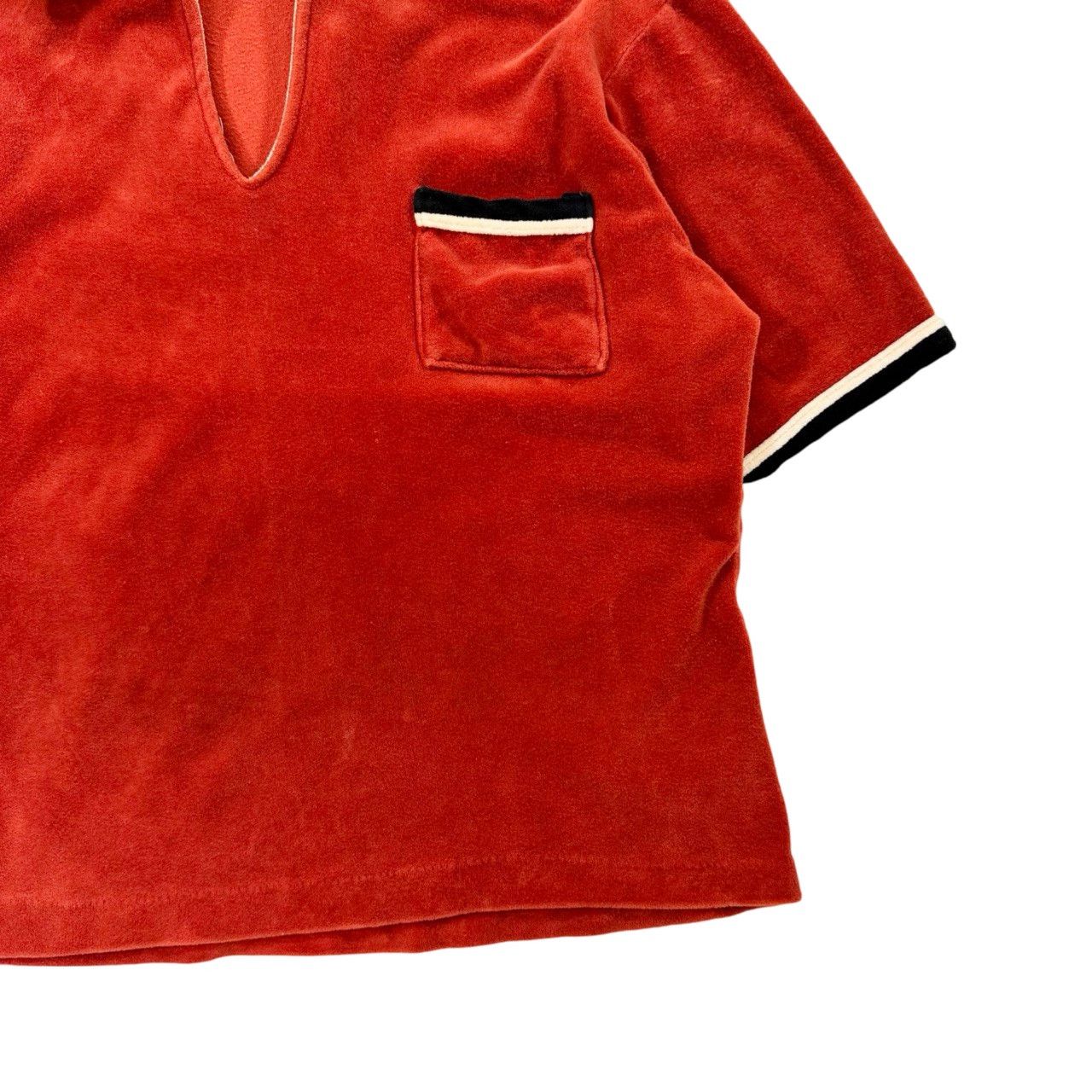Vintage Vintage 90s Velour Pocket Collared T Shirt Size US S / EU 44-46 / 1 - 2 Thumbnail