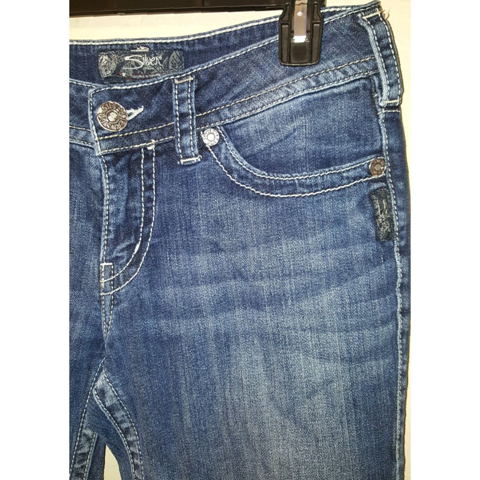 Silver Jeans Co. VINTAGE Buckle Silver SUKI Thick Stitch Medium Wash Bootcut Jeans Womens 28 x 26 Size 28" / US 6 / IT 42 - 5 Thumbnail