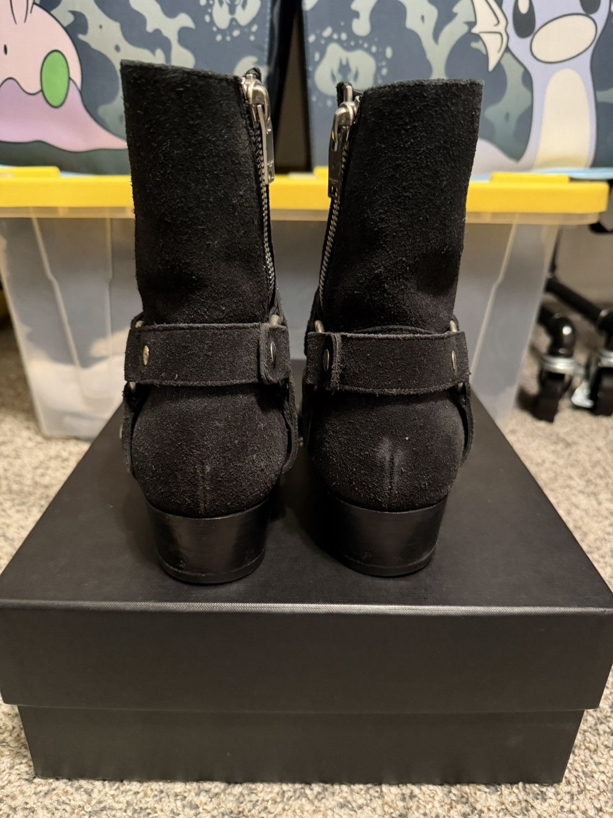 Saint Laurent Paris RARE FW13 Black Suede Harness Boot Size US 10.5 / EU 43-44 - 6 Thumbnail