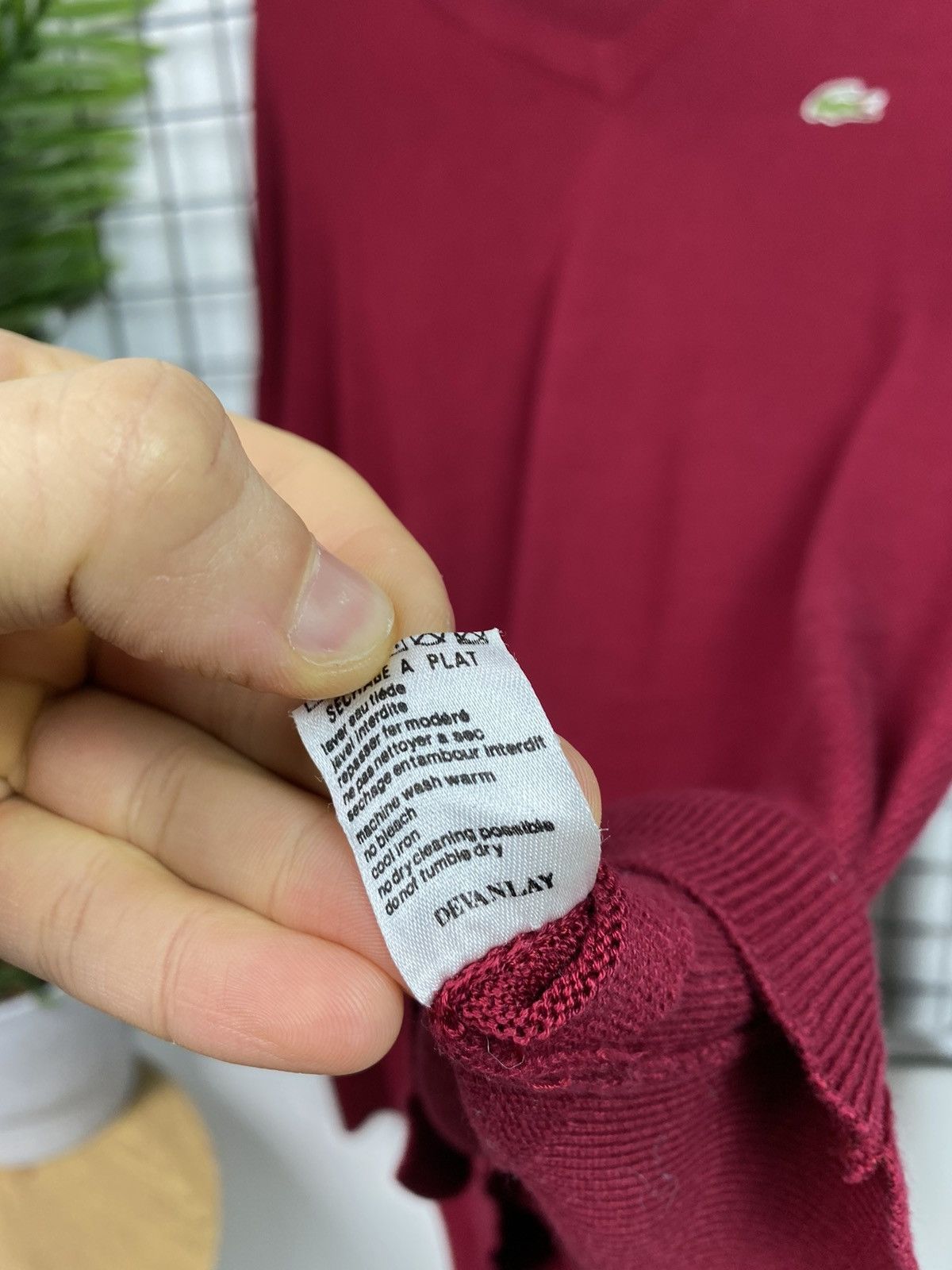 Lacoste × Vintage VINTAGE LACOSTE RED V-NECK SWEATER CHEMISE SIZE 6 MEN XL Size US XL / EU 56 / 4 - 10 Thumbnail