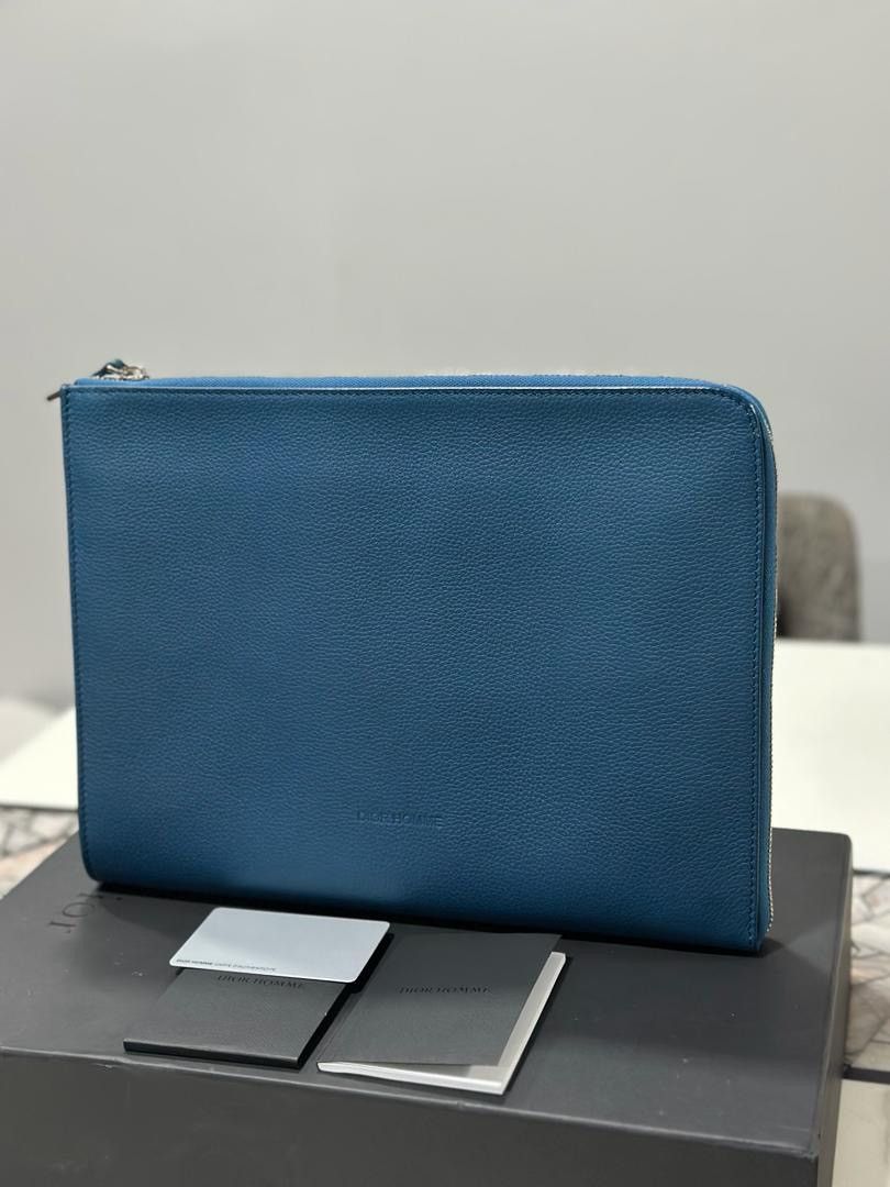 Dior Authentic Dior Homme Clutch Document Blue Size ONE SIZE - 4 Thumbnail