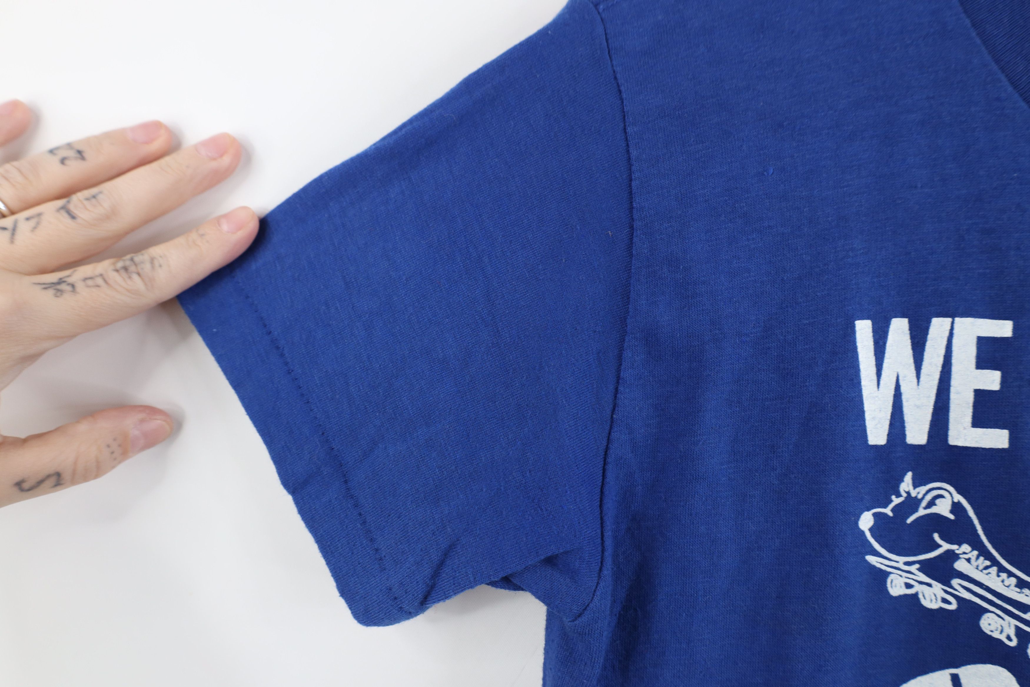 Vintage Vintage 80s Pan Am Airlines Data Systems T-Shirt Blue USA Size S / US 4 / IT 40 - 7 Thumbnail