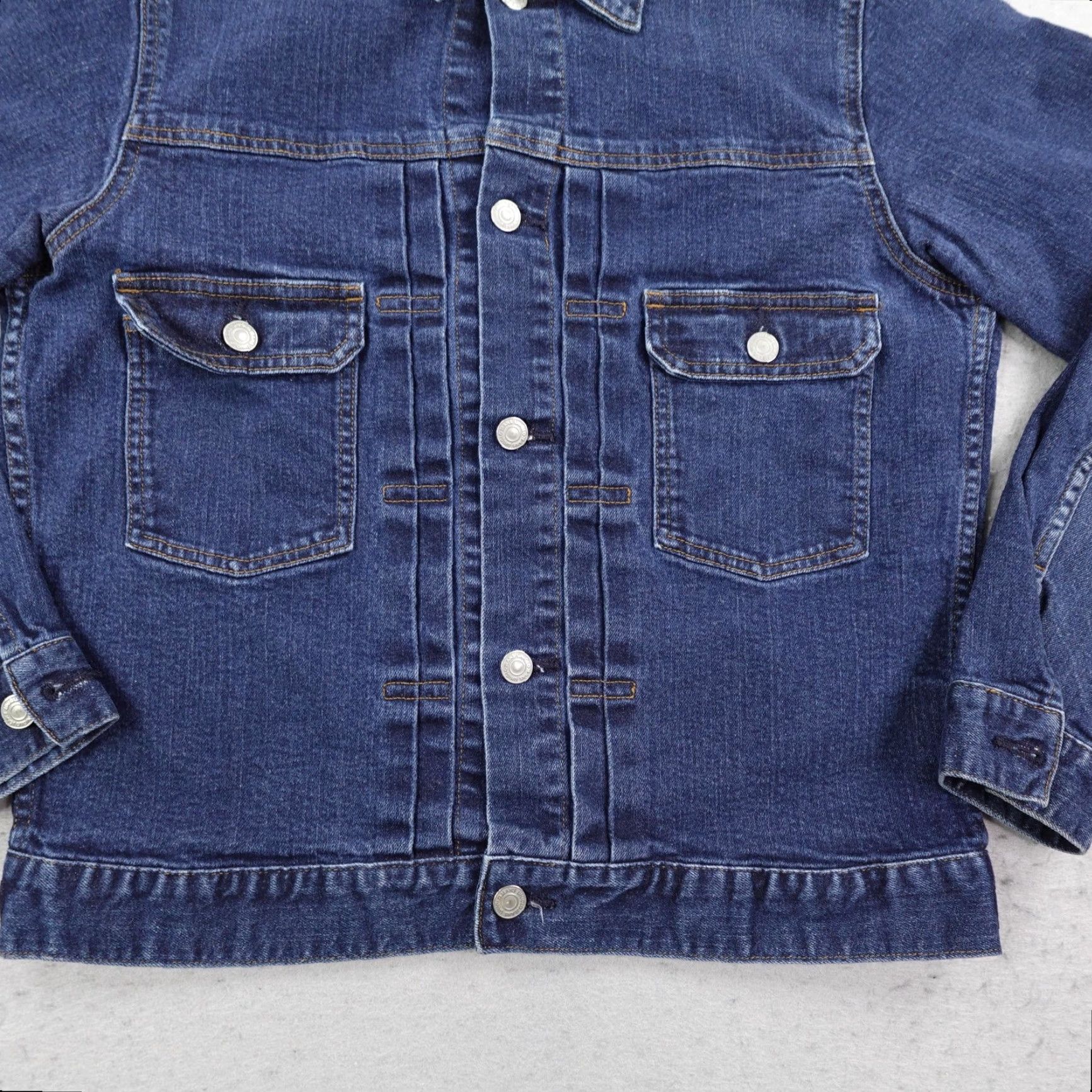 Uniqlo Uniqlo Jacket Mens Small Blue Denim Trucker Button Up Flex Dark Casual Workwear Mens Size US 29 - 3 Thumbnail