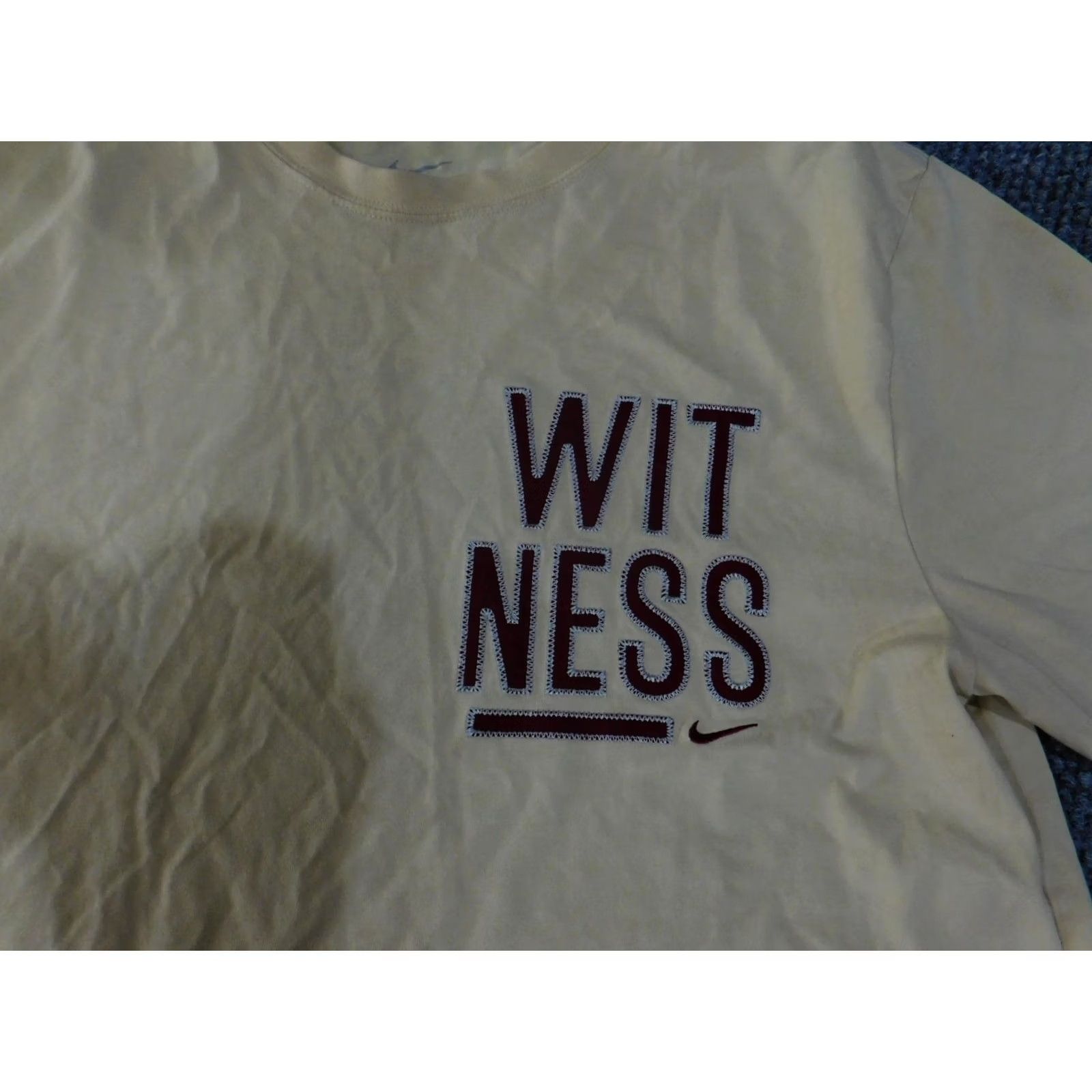 Nike VINTAGE Nike Witness Shirt Mens Large Beige Dri-FIT LeBron James Basketball Tee Stain Size US L / EU 52-54 / 3 - 4 Thumbnail