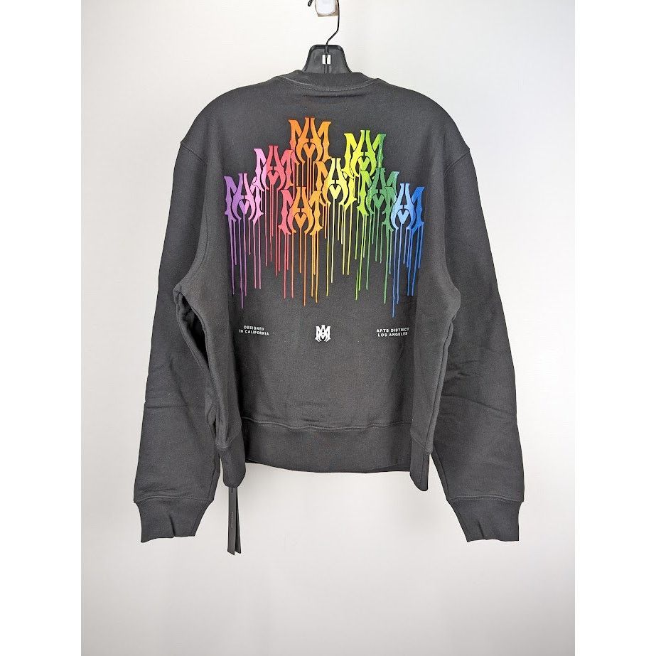 Amiri o1rshd1 Q:2 / MA Drip Collage Crewneck Sweater in Black Size US L / EU 52-54 / 3 - 1 Thumbnail