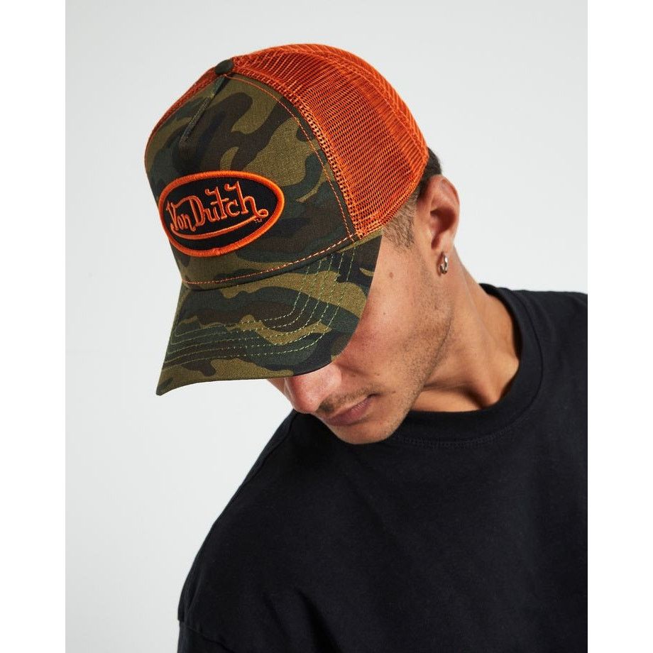 Von Dutch Von Dutch Trucker Hat Orange Camo Snapback Cap Size ONE SIZE - 7 Thumbnail