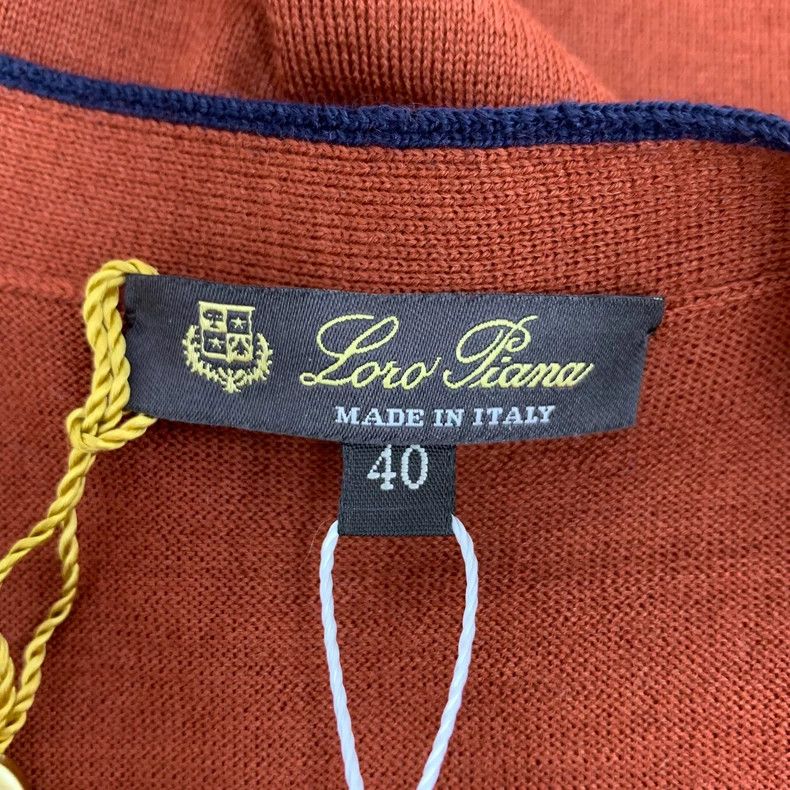 Loro Piana LORO PIANA Brown V-neck single row knit cardigan coat with Size M / US 6-8 / IT 42-44 - 5 Thumbnail