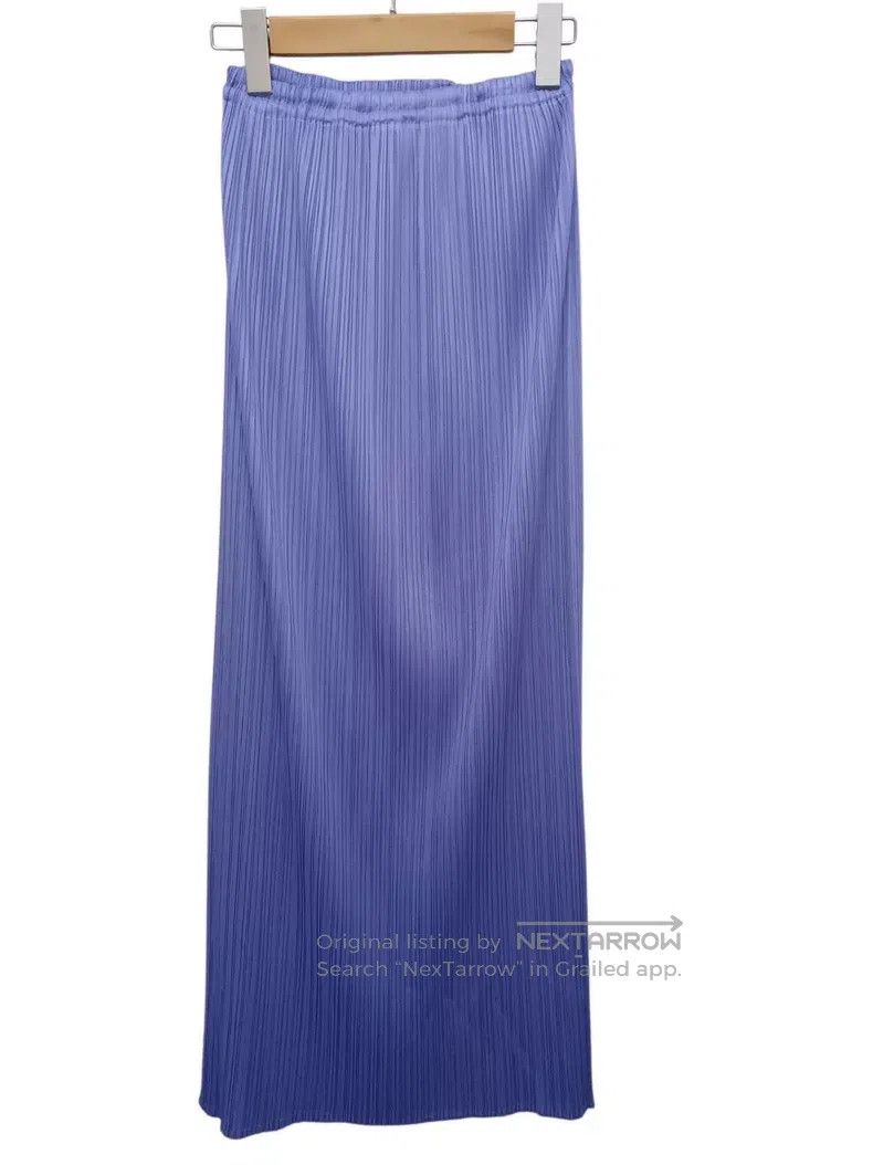 Issey Miyake Issey Miyake Blue Ruched Midi Skirt Size 42" / US 20 - 2 Thumbnail