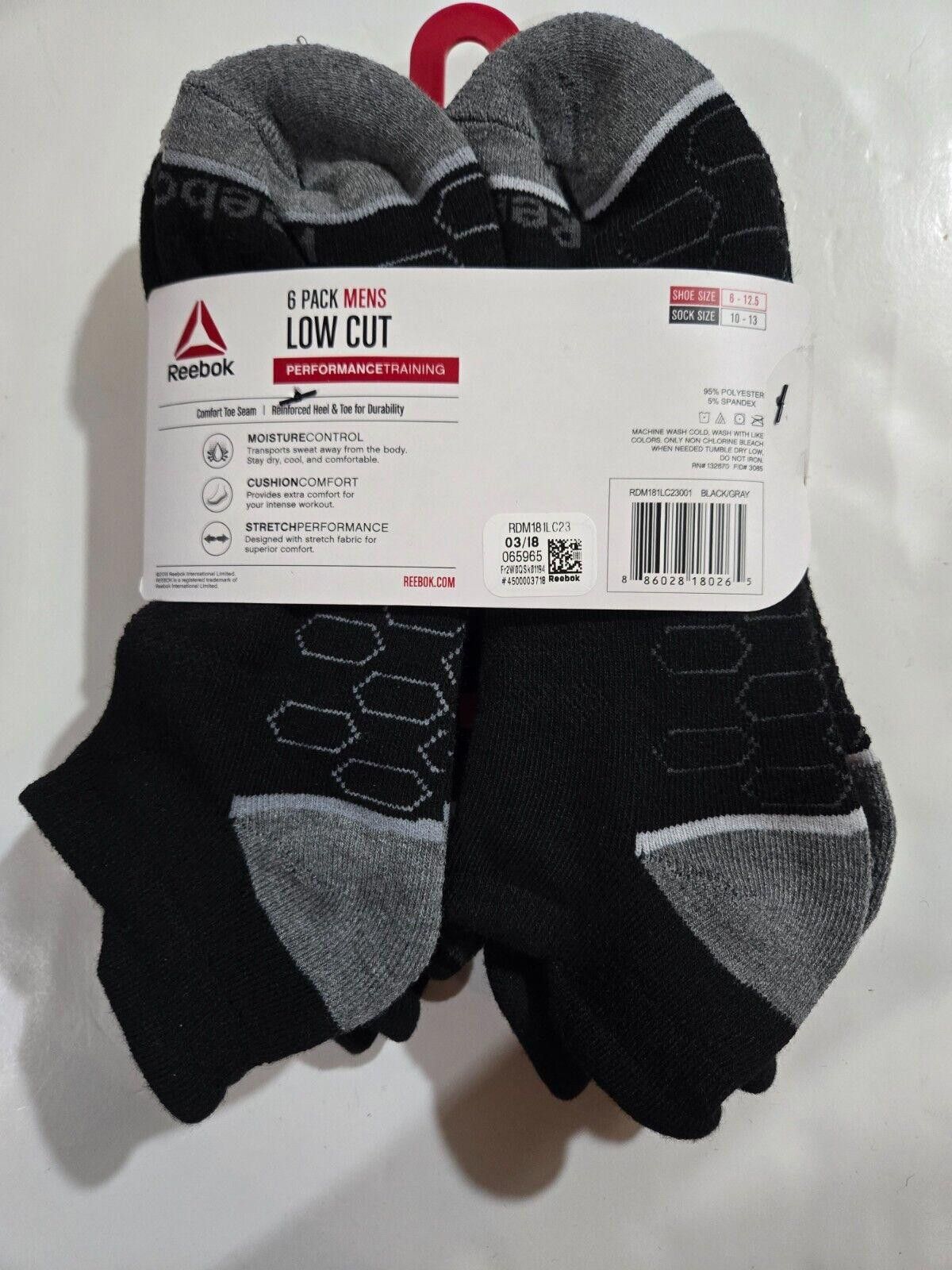 Reebok Men's Reebok Low Cut Socks Moisture Control Stretch Cushion Size ONE SIZE - 3 Thumbnail