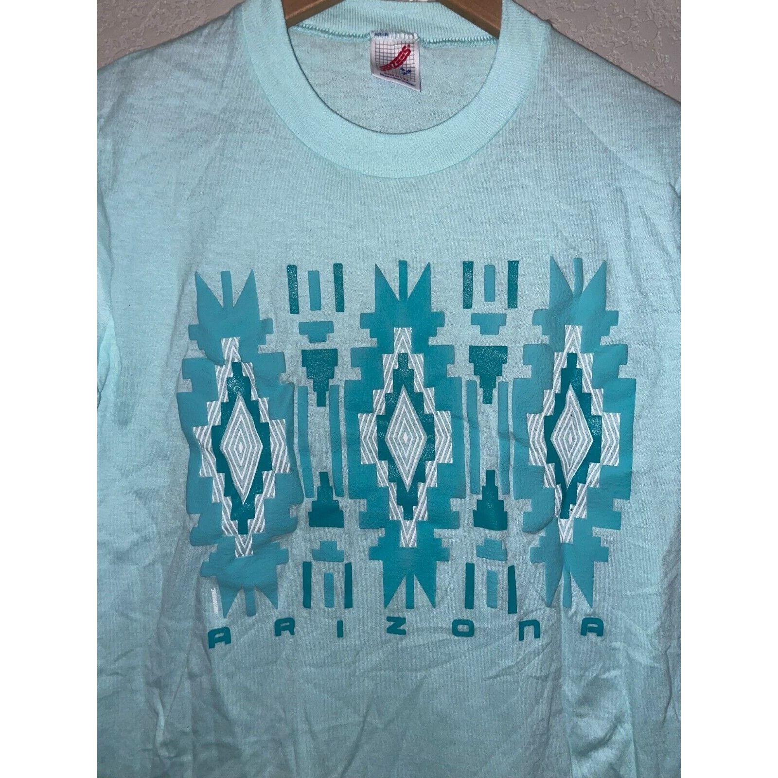 Jerzees Vintage Arizona Shirt Southwest Art Blue Tee 90s Graphic S Size US S / EU 44-46 / 1 - 2 Thumbnail