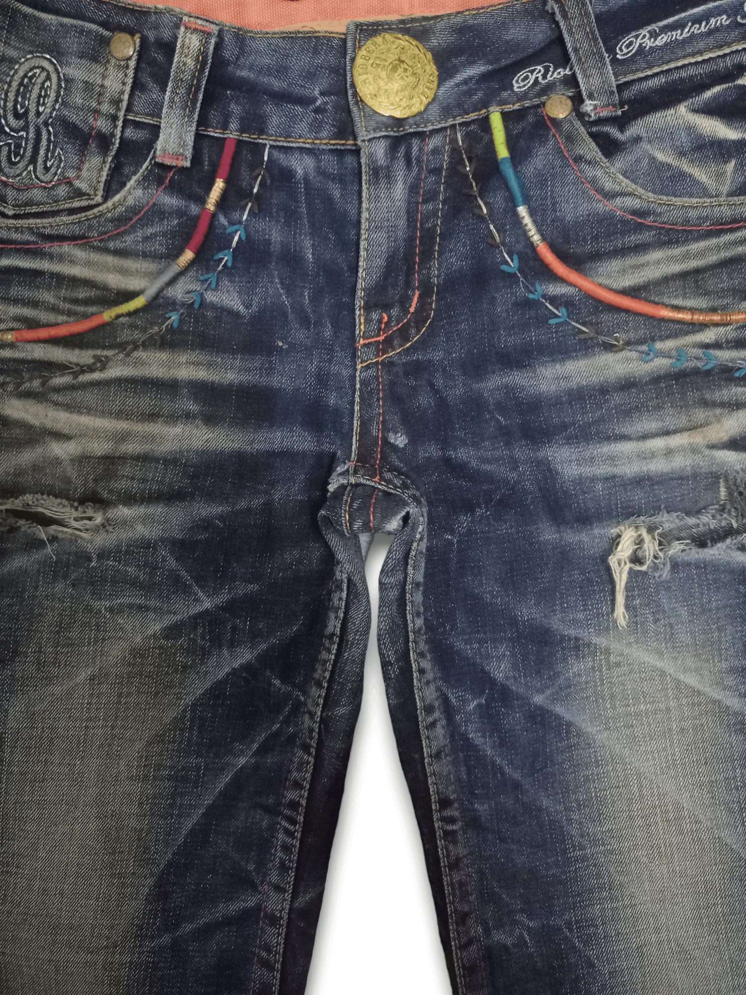Japanese Brand Vintage Japanese Embroidered Buckle Back Flare Jeans Size US 32 / EU 48 - 9 Thumbnail