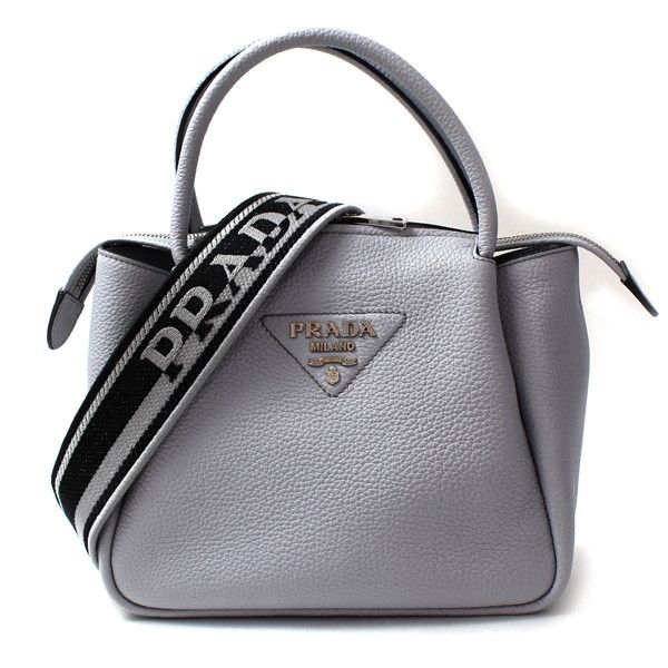 image of Prada Small Leather Handbag 2Way Shoulder Bag Cornflower Blue, Women's