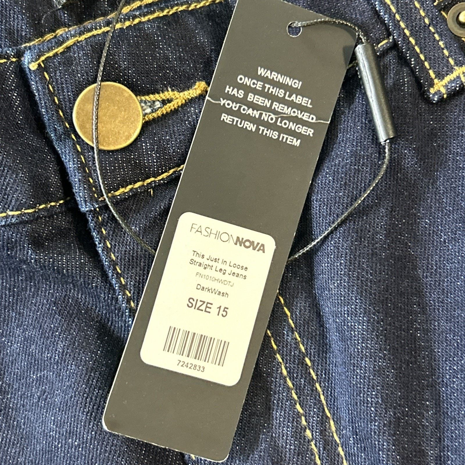 Fashion Nova Deadstock Beyond Baggy Jeans Womens 15 36x32 Hamilton Loose Size 36" / US 14 / IT 50 - 6 Thumbnail