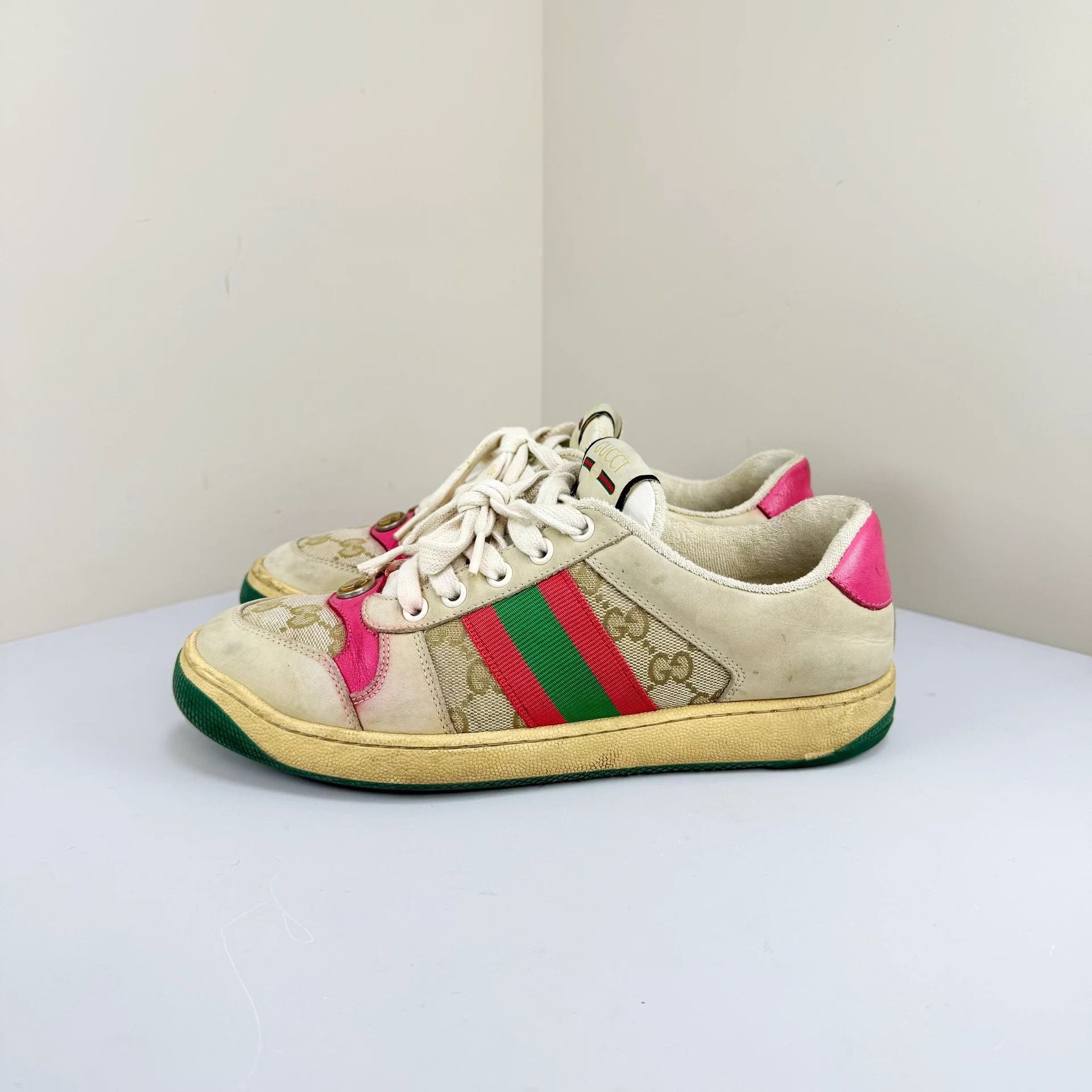 Gucci Gucci GG Distressed 'Dirty' Sneakers Size 37 9/10 Size US 7 / IT 37 - 1 Thumbnail