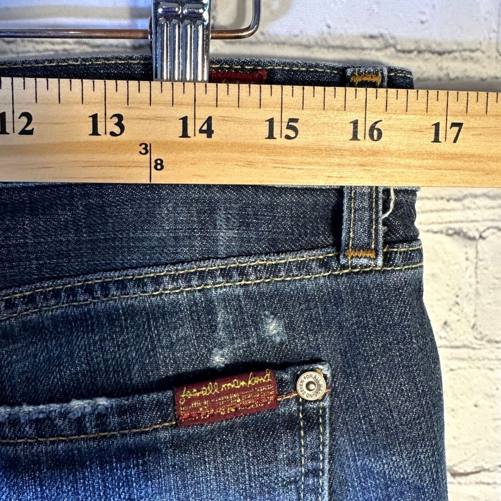 7 For All Mankind 7 For All Mankind Jeans Standard Bootcut Mens 33 Dark Wash Denim Blue 7 For All Mankind Logo Jeans Mens 33 Bootcut Dark Indigo Denim Size US 33 - 3 Thumbnail