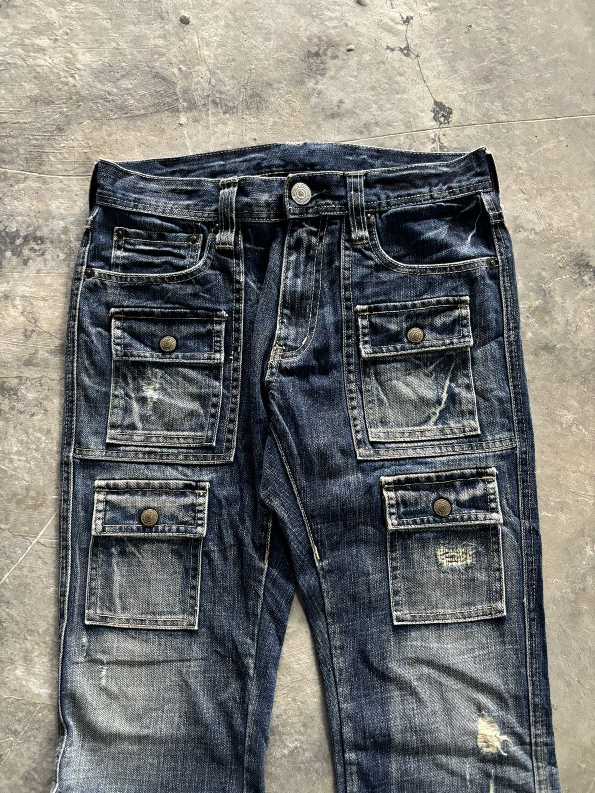 Hysteric Glamour FLARE EDGE RUPERT DISTRESSED JAPANESE DENIM MULTIPOCKET Size US 29 - 2 Thumbnail