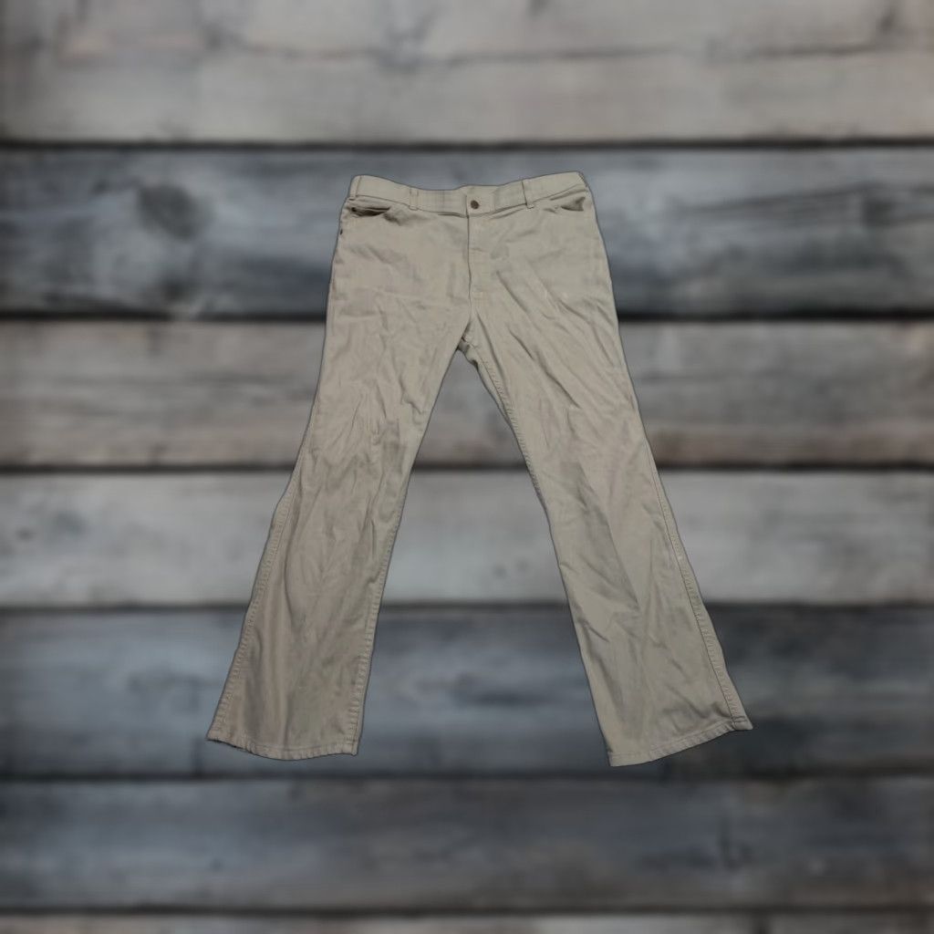 Levi's VINTAGE Levi's Pants Men 40x30 Beige Slacks Wide-Leg Retro Red Batwing Levi's 513 Chino Denim Style Pants Mens Size US 40 / EU 56 - 1 Thumbnail