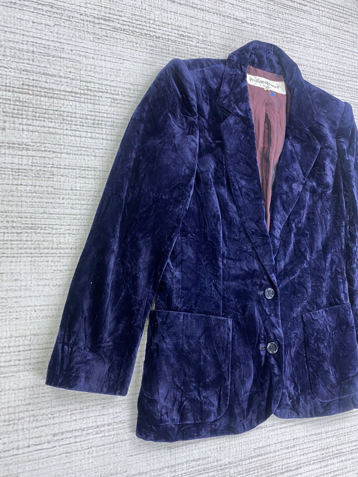 Yves Saint Laurent Vintage YVES SAINT LAURENT YSL Velvet 2 Button Blazer Size US S / EU 44-46 / 1 - 3 Thumbnail